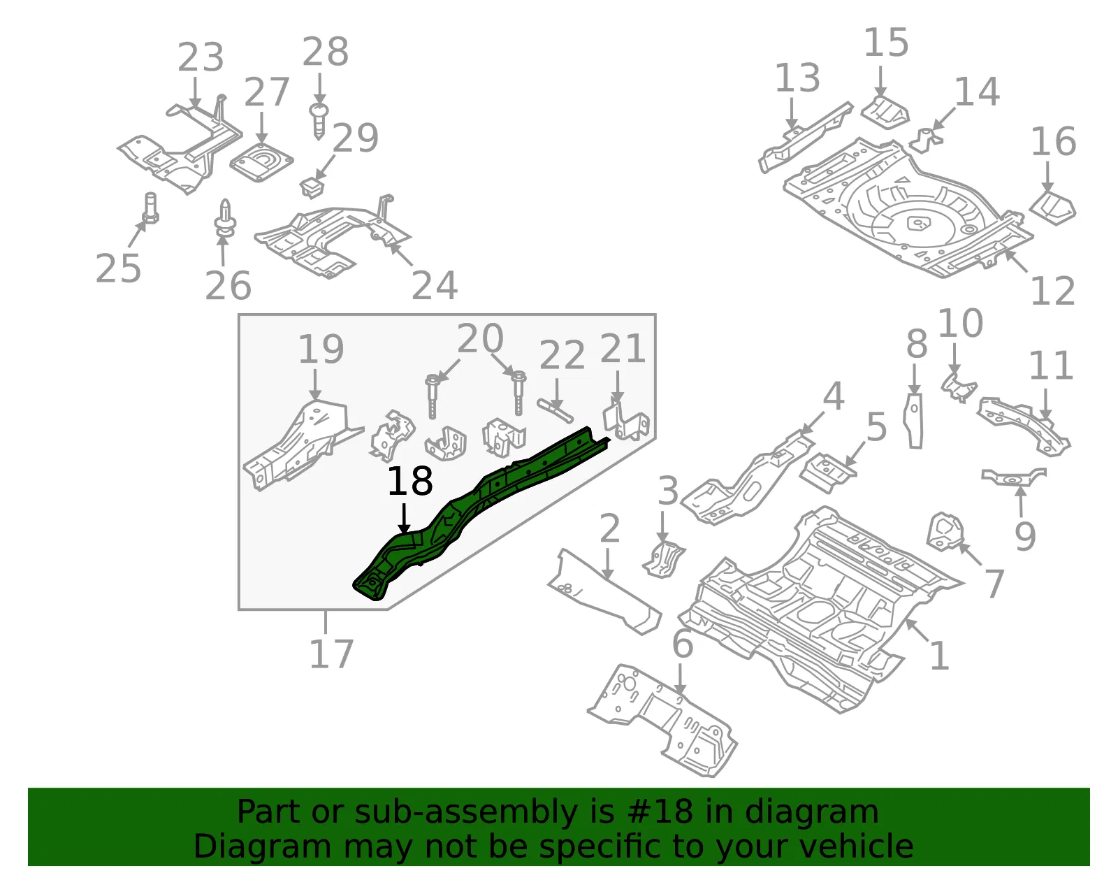 Frame A R Rear Side - Passenger Side (RH) - Mazda (GS3L-53-811A) - view 2