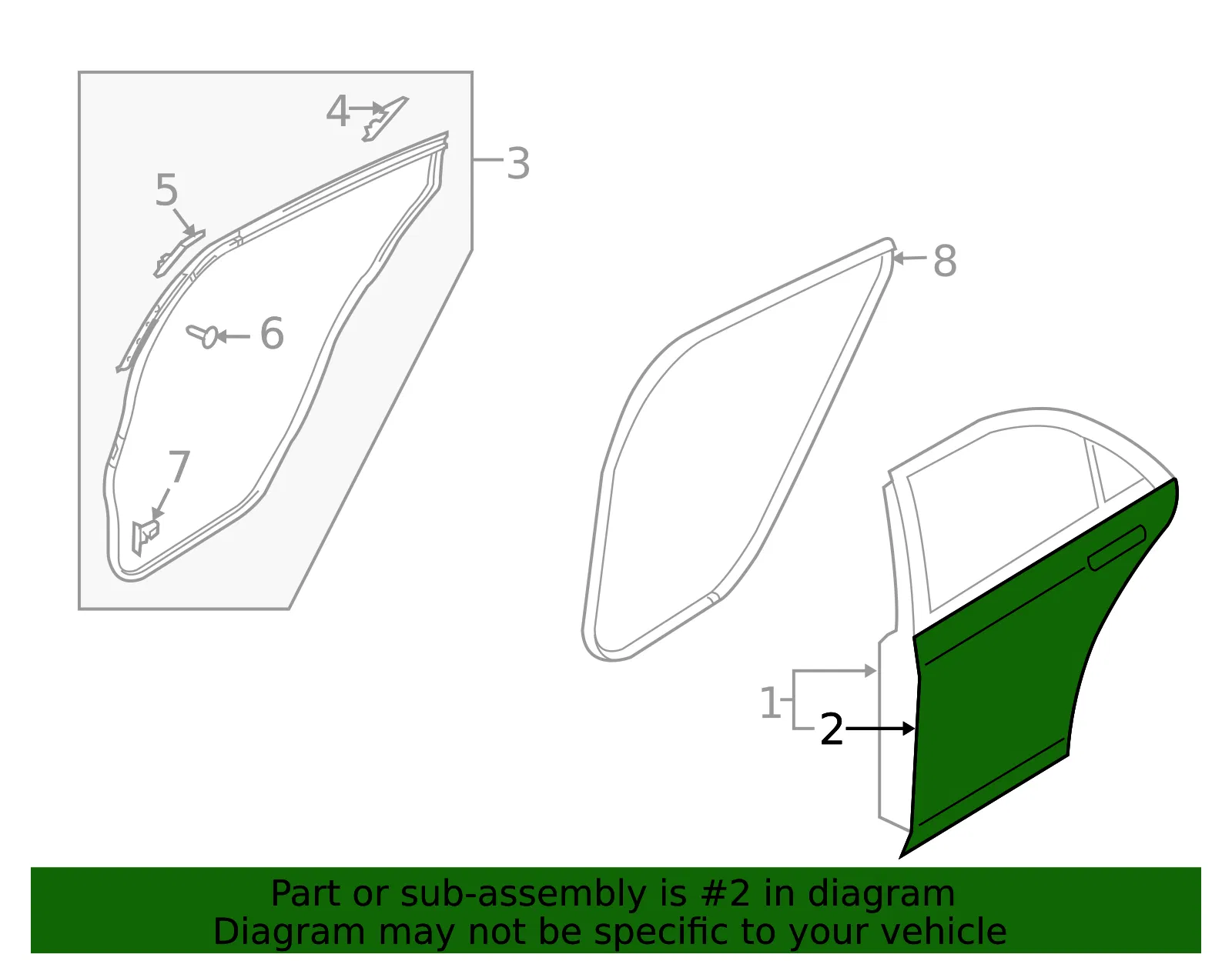 Outer Panel - Driver's Side (LH) - Mazda (GS3L-73-031) - view 2