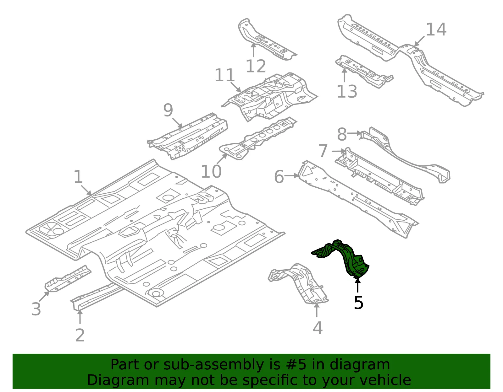 Bracket R Member - MAZDA (GS3L536JX) - view 2