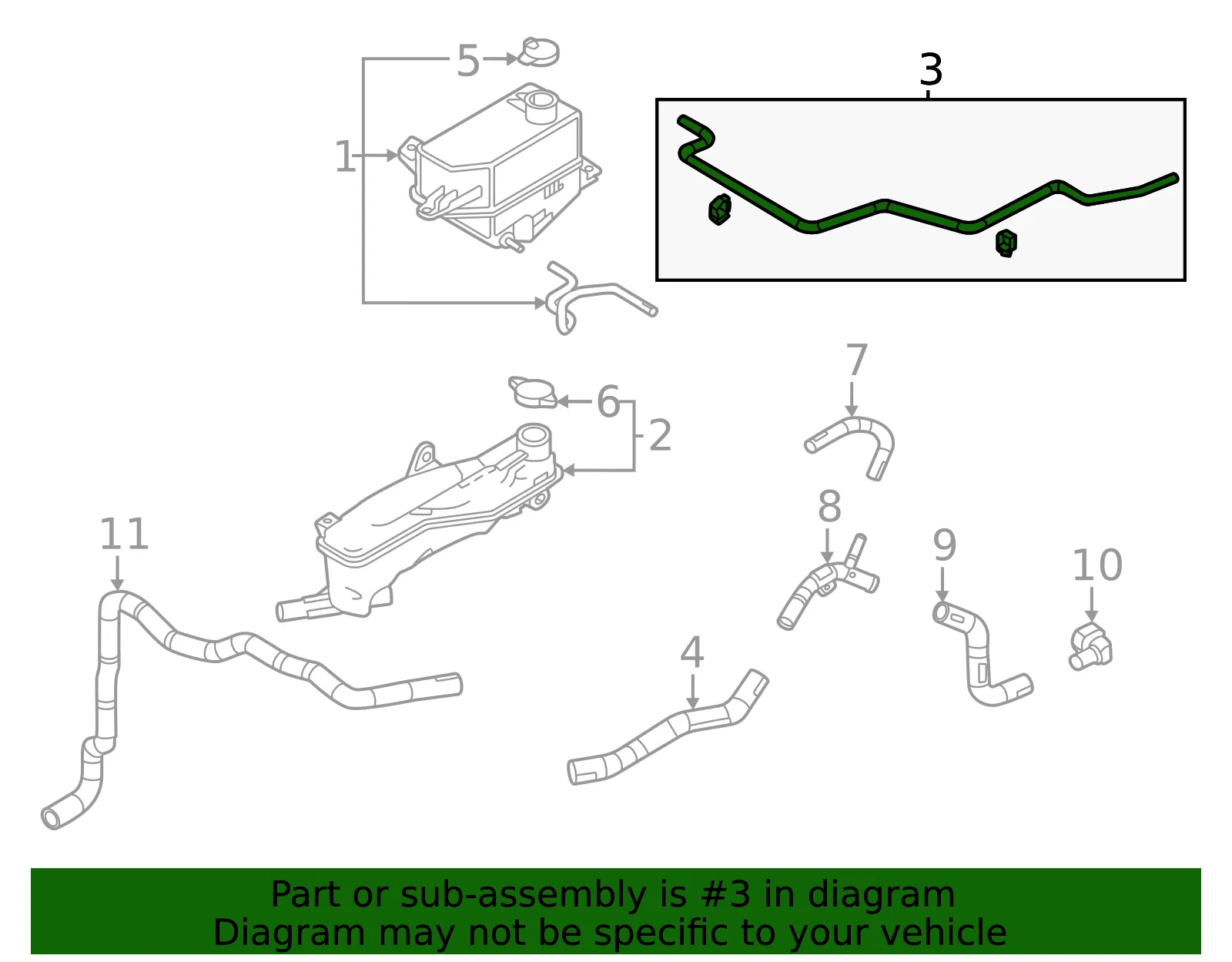 Reservoir Hose - Mazda (H301-15-3JX) - view 2