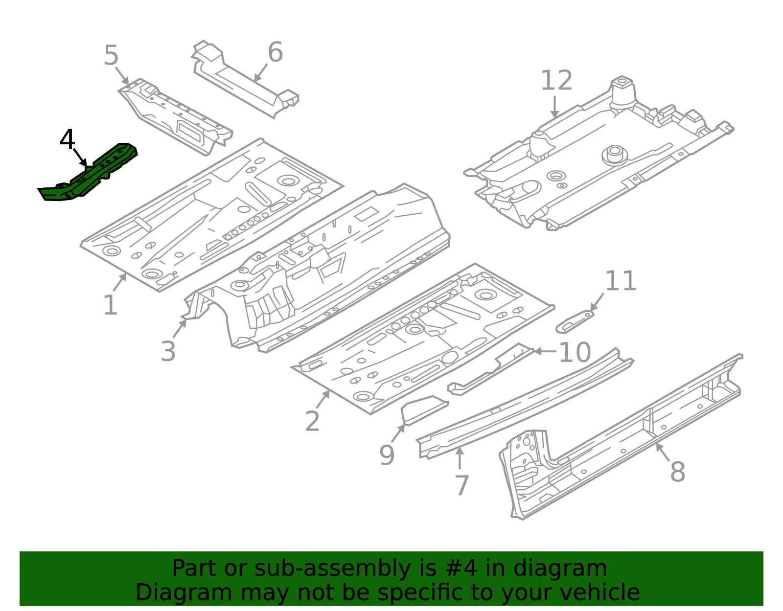 Floor Pan Reinforcement - Mazda (KD53-54-60YB) - view 2