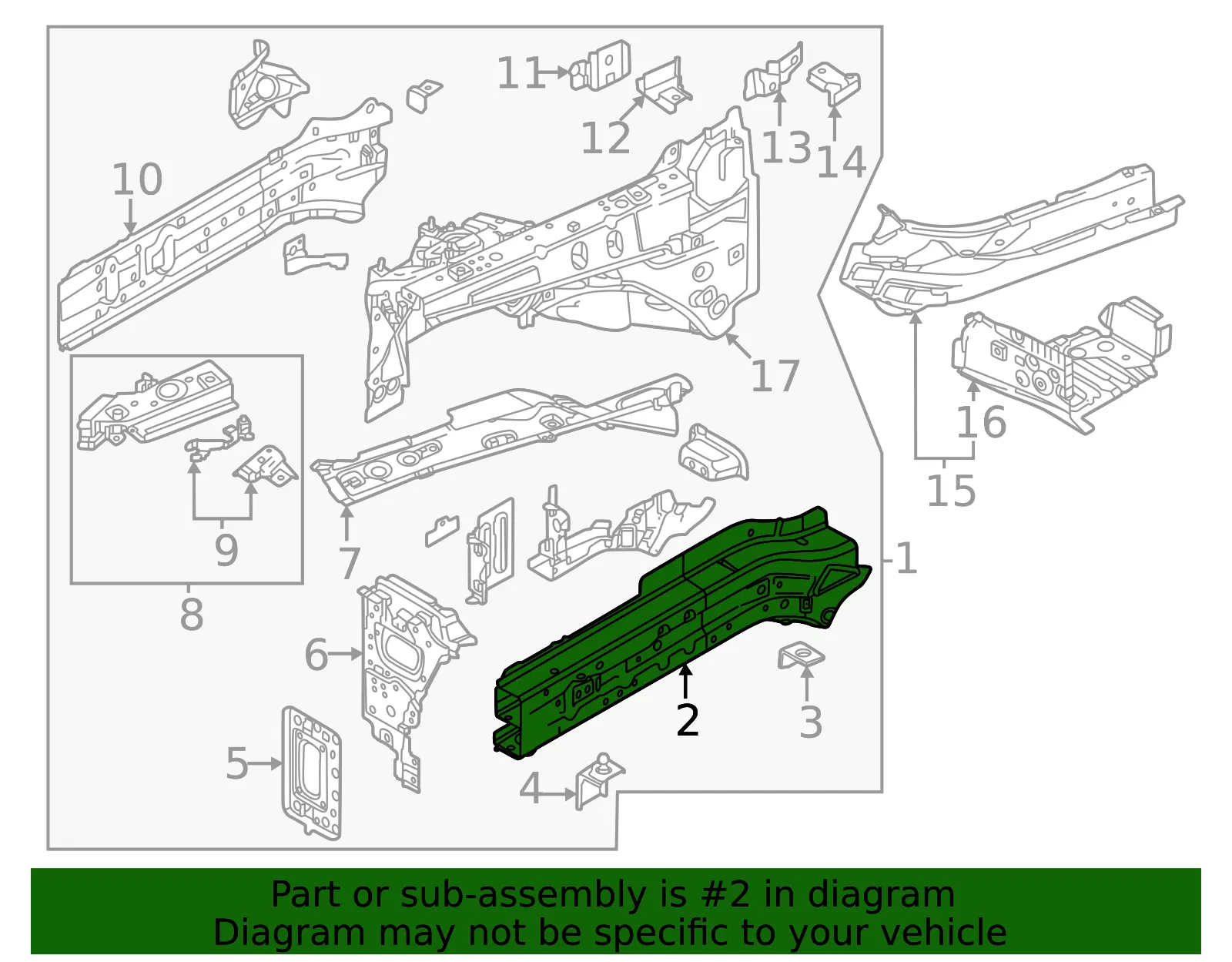 Outer Rail - Mazda (KMY6-53-320) - view 2