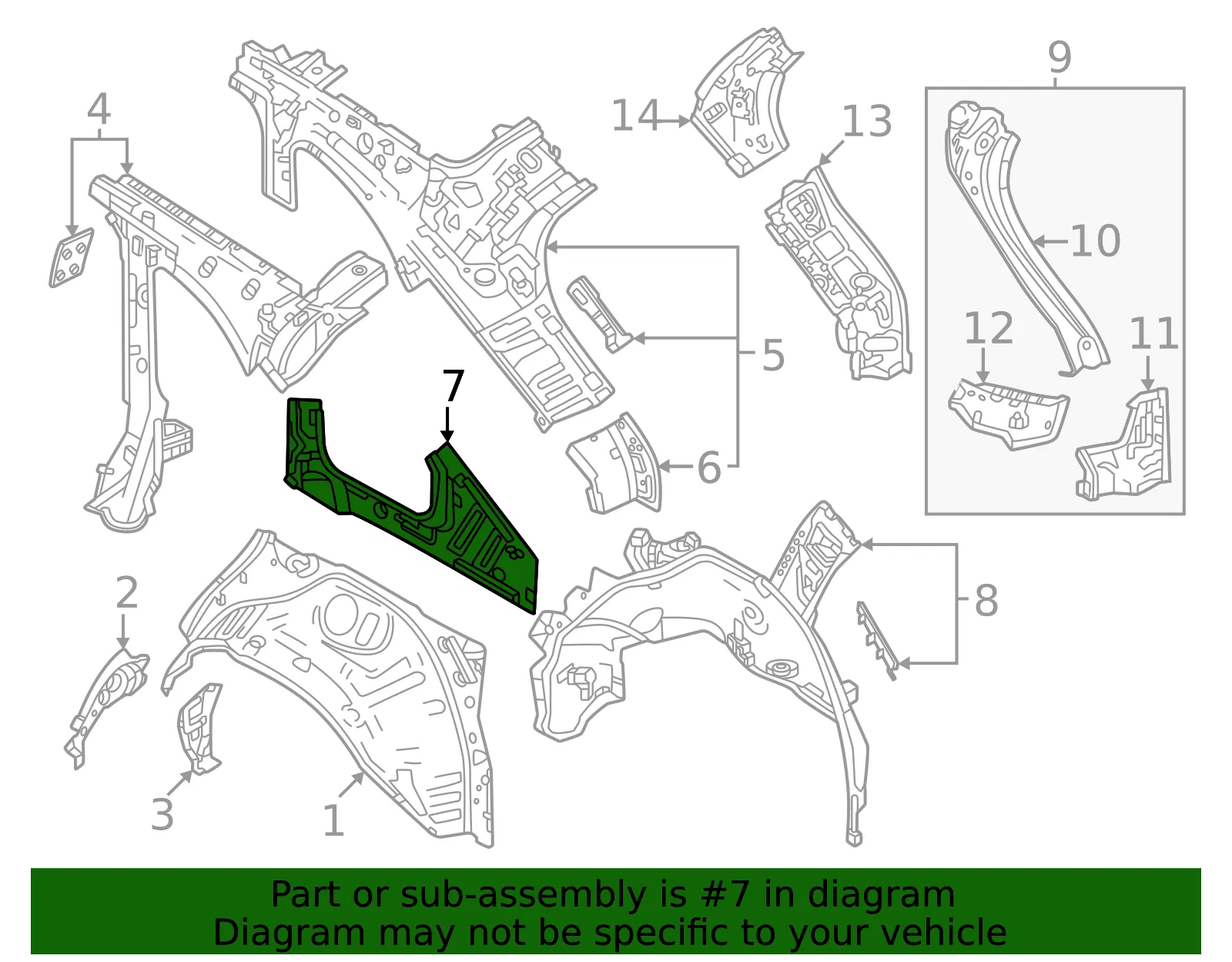 Inner Side Panel - Mazda (KMY6-70-11X) - view 2