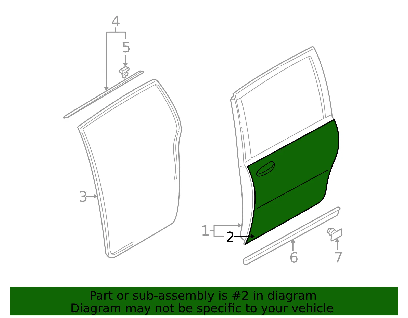 Outer Panel - Passenger Side (RH) - Mazda (LC62-72-031F) - view 2