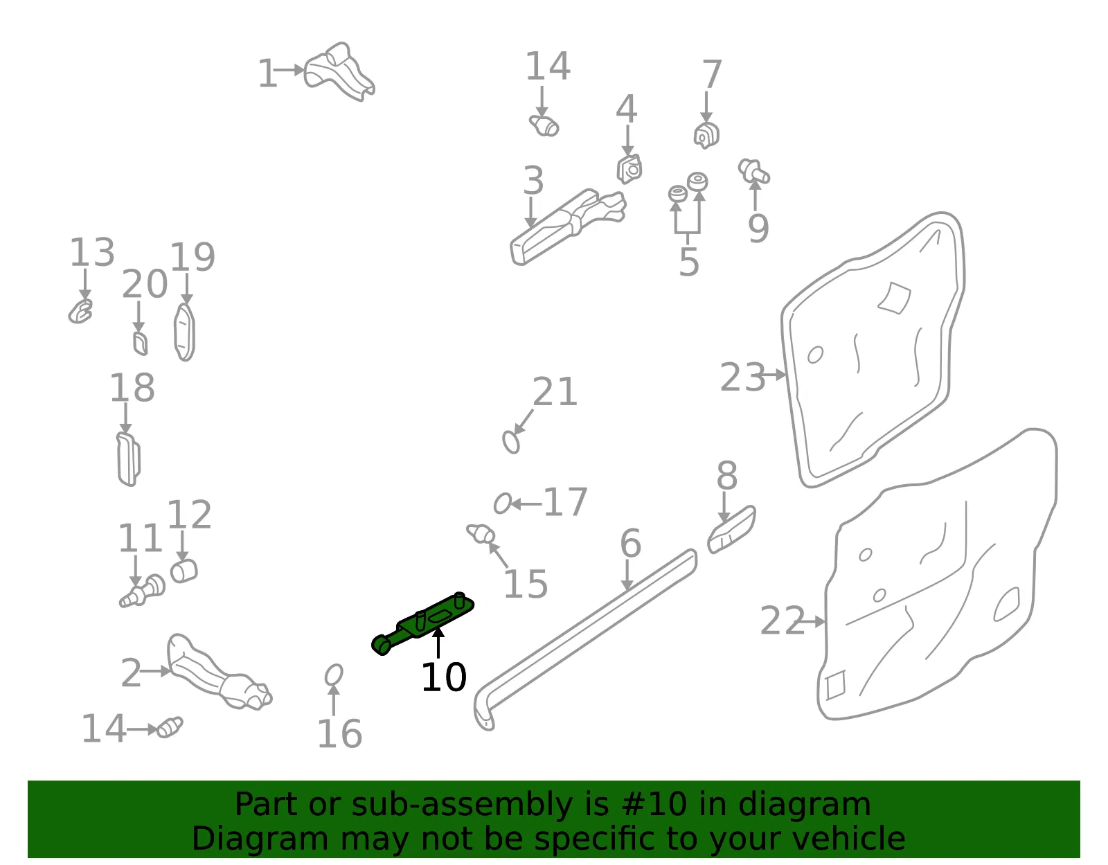 Lower Rail - Driver's Side (LH) - Mazda (LC62-73-290D) - view 2
