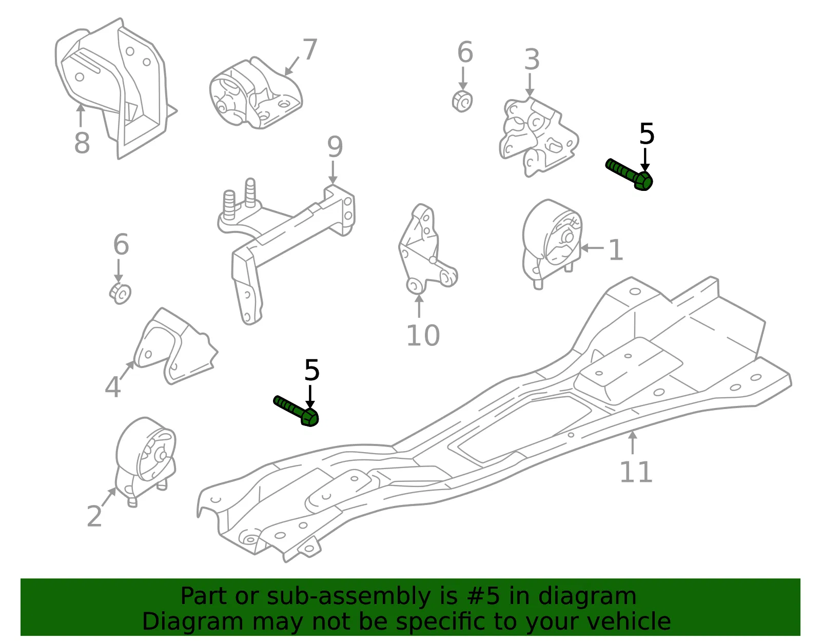 Mount Bracket Bolt - Kia (MB455-39055) - view 2
