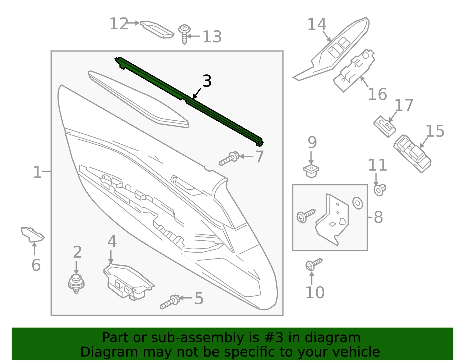 Belt Weather-Strip - Driver's Side (LH) - Mazda (N243-59-821) - view 2