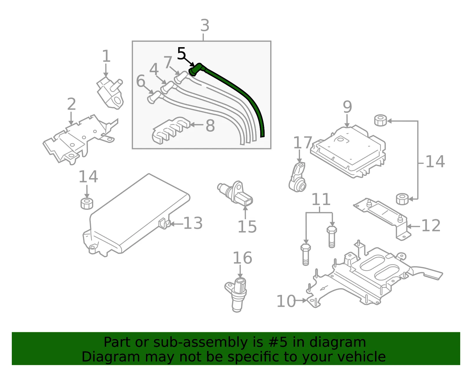Cord No 2 Hi Tension - Mazda (n3r118170) - view 2
