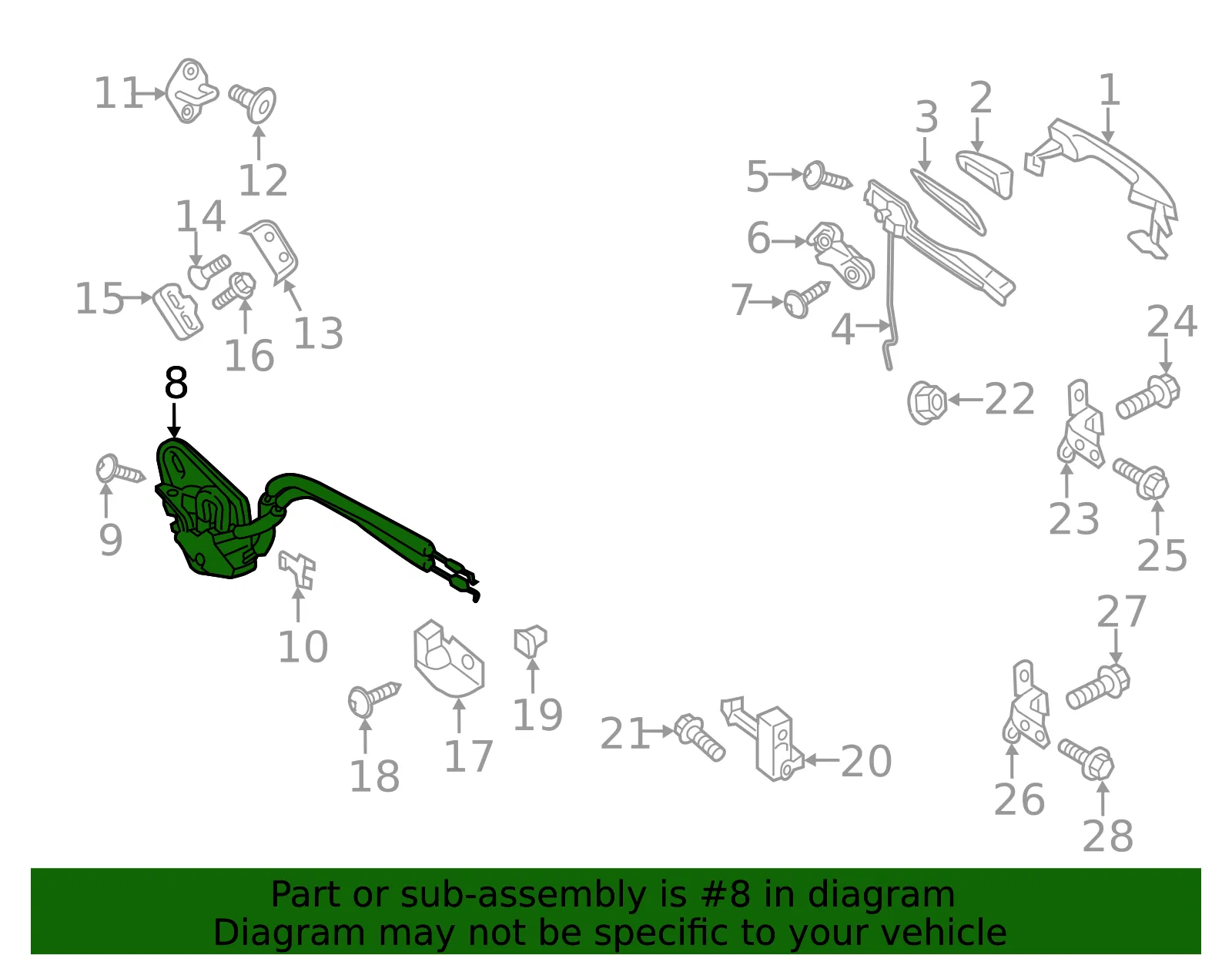 Lock Assembly - Passenger Side (RH) - Mazda (NA1J-58-310) - view 2