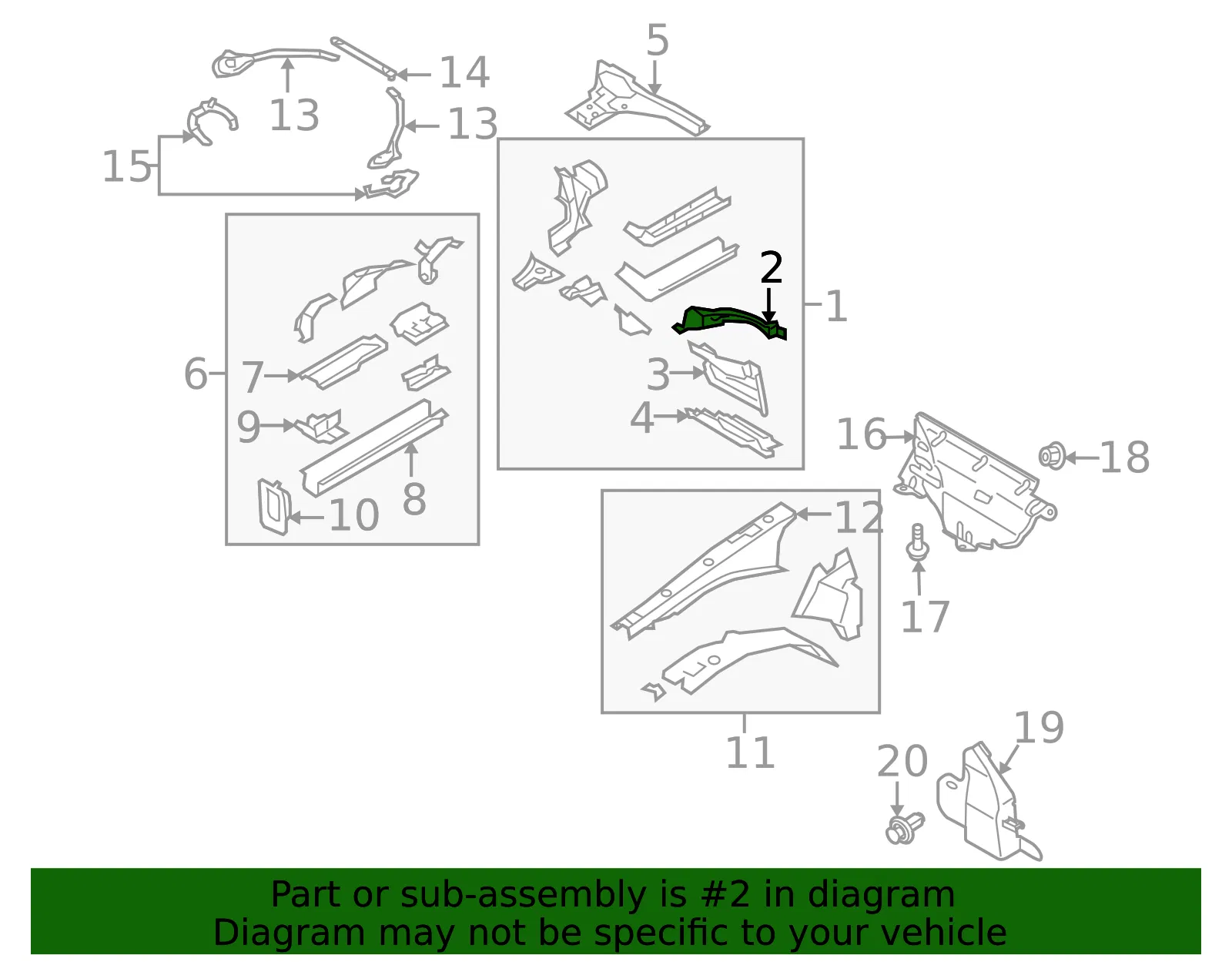 Side Frame - Driver's Side (LH) - Mazda (NE51-54-331A) - view 2