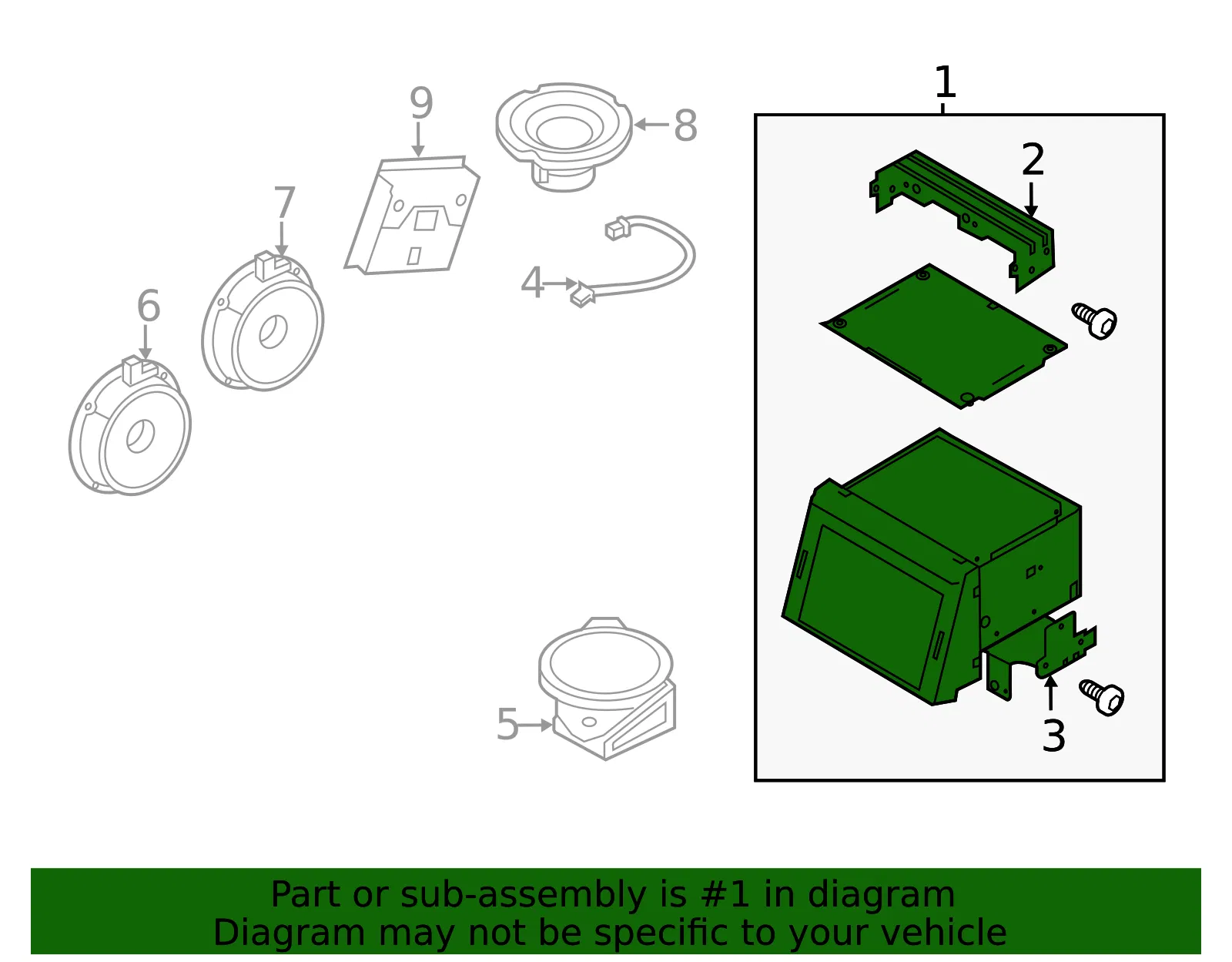 Radio Control Unit - Kia (R6170-2T650CA) - view 2