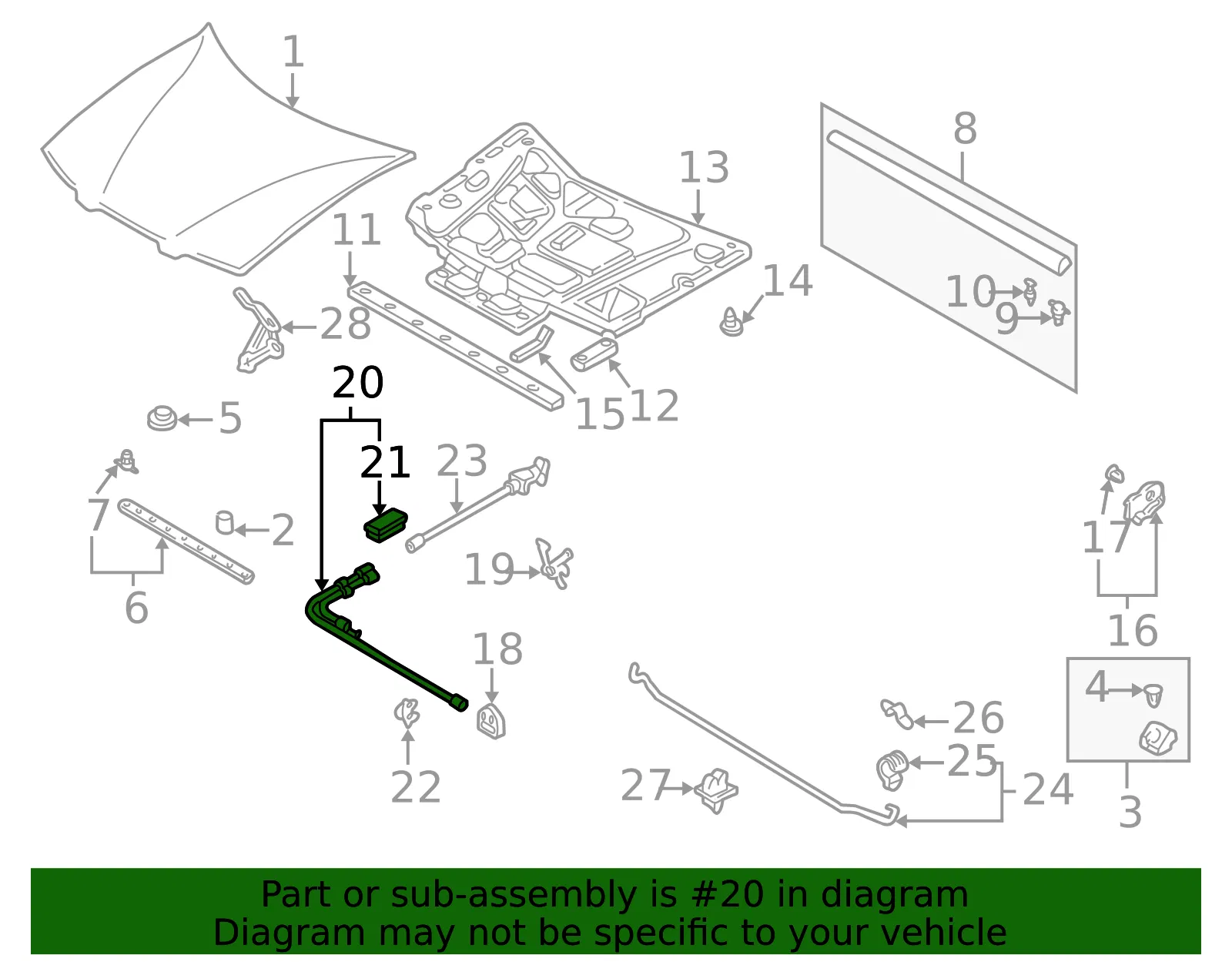 Release Cable - Mazda (T001-56-72XC) - view 3