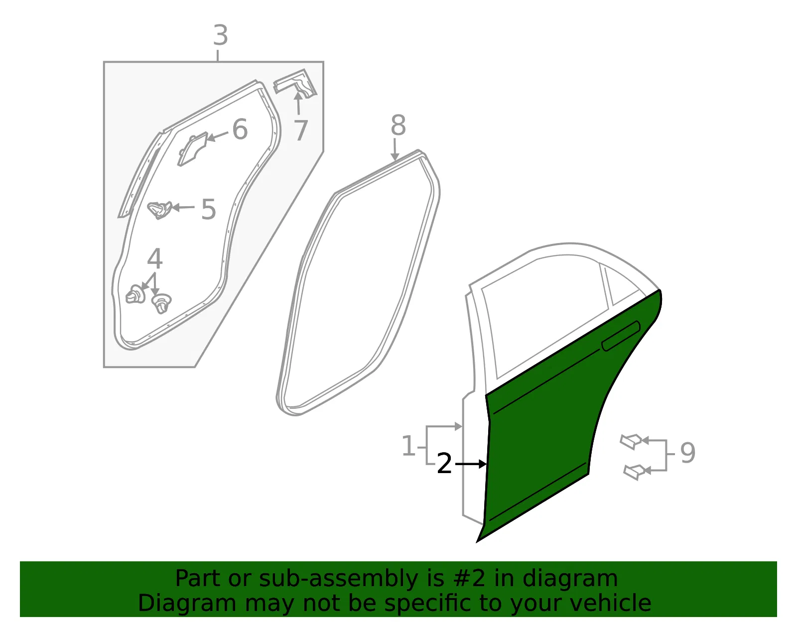 Outer Panel - Driver's Side (LH) - Mazda (TD11-73-031) - view 2