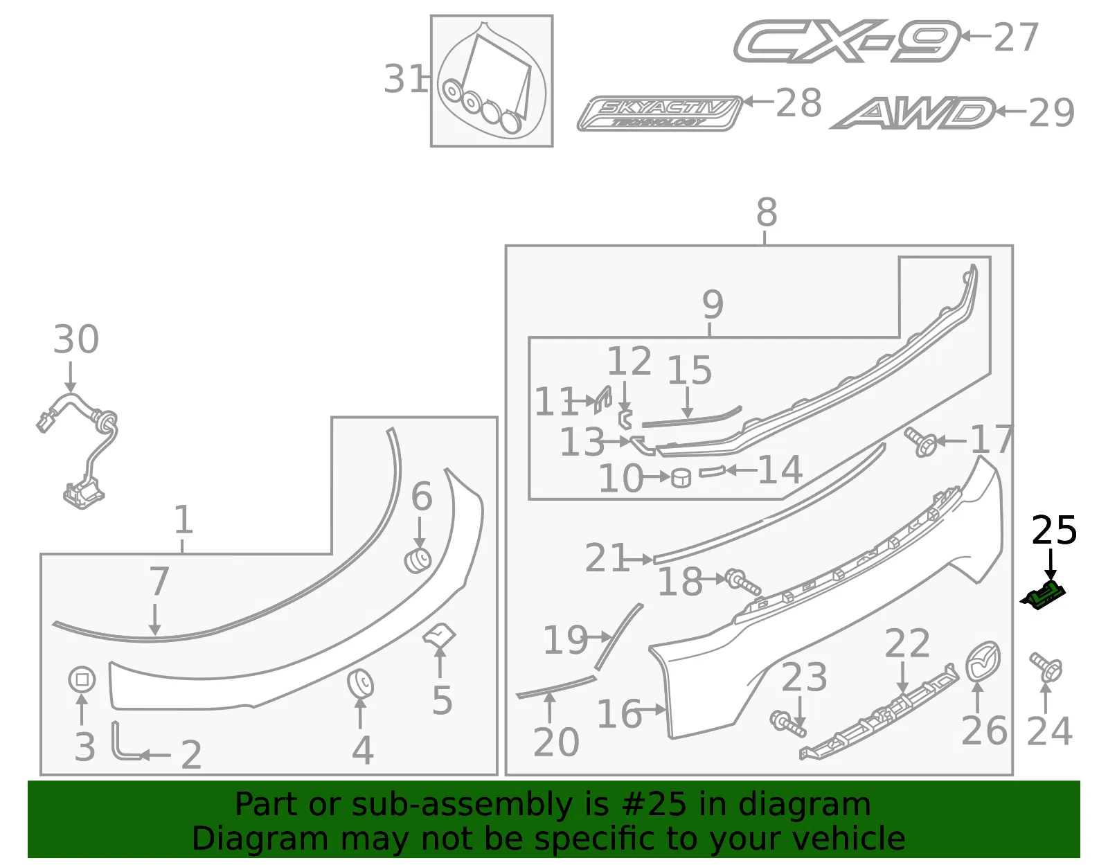 Bracket Cap - Mazda (TK48-50-819A) - view 3