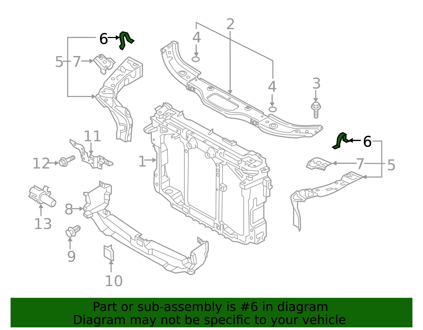 Side Support Bracket - Driver's Side (LH) - Mazda (TK48-54-22Y) - view 2