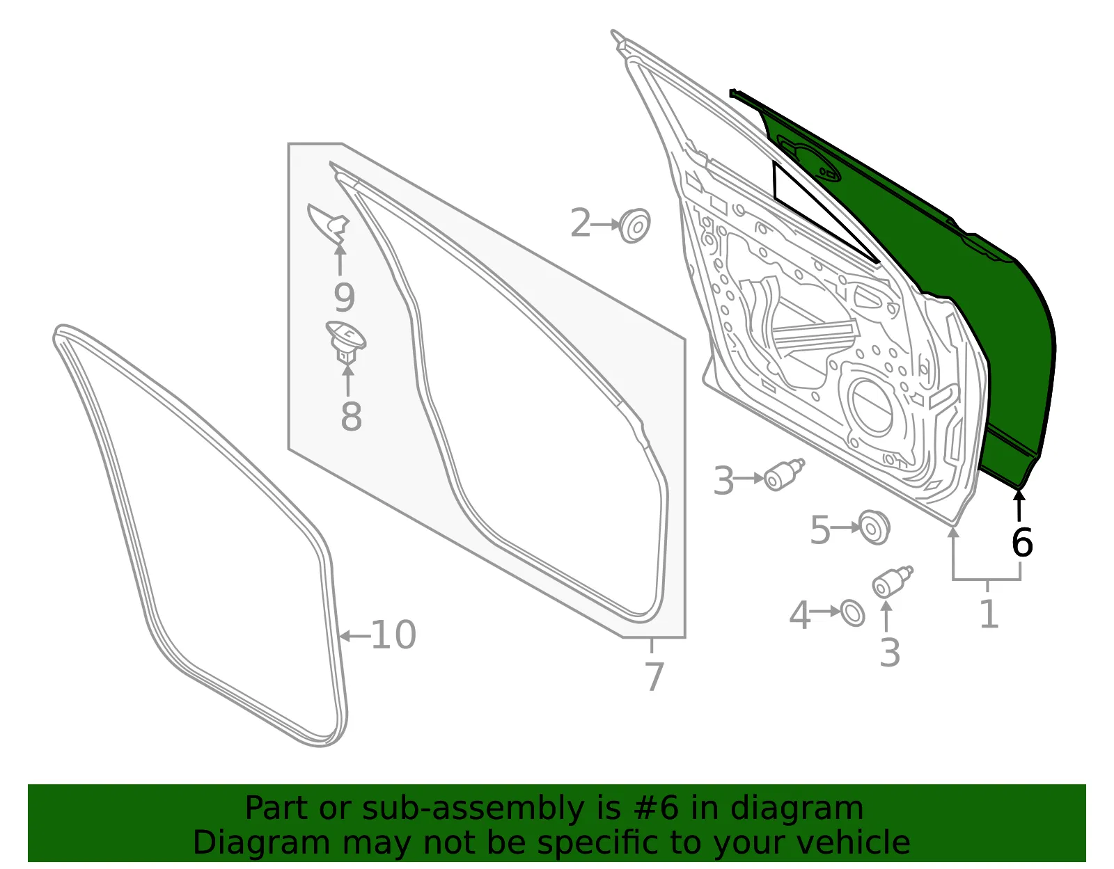 Outer Panel - Driver's Side (LH) - Mazda (TK48-59-031) - view 2