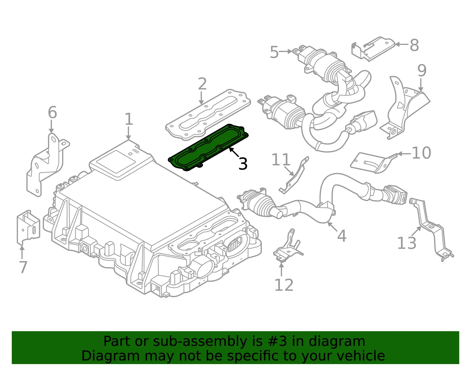 Drive Motor Inverter Cover Gasket - Nissan (XBGA1-5MP0A) - view 2
