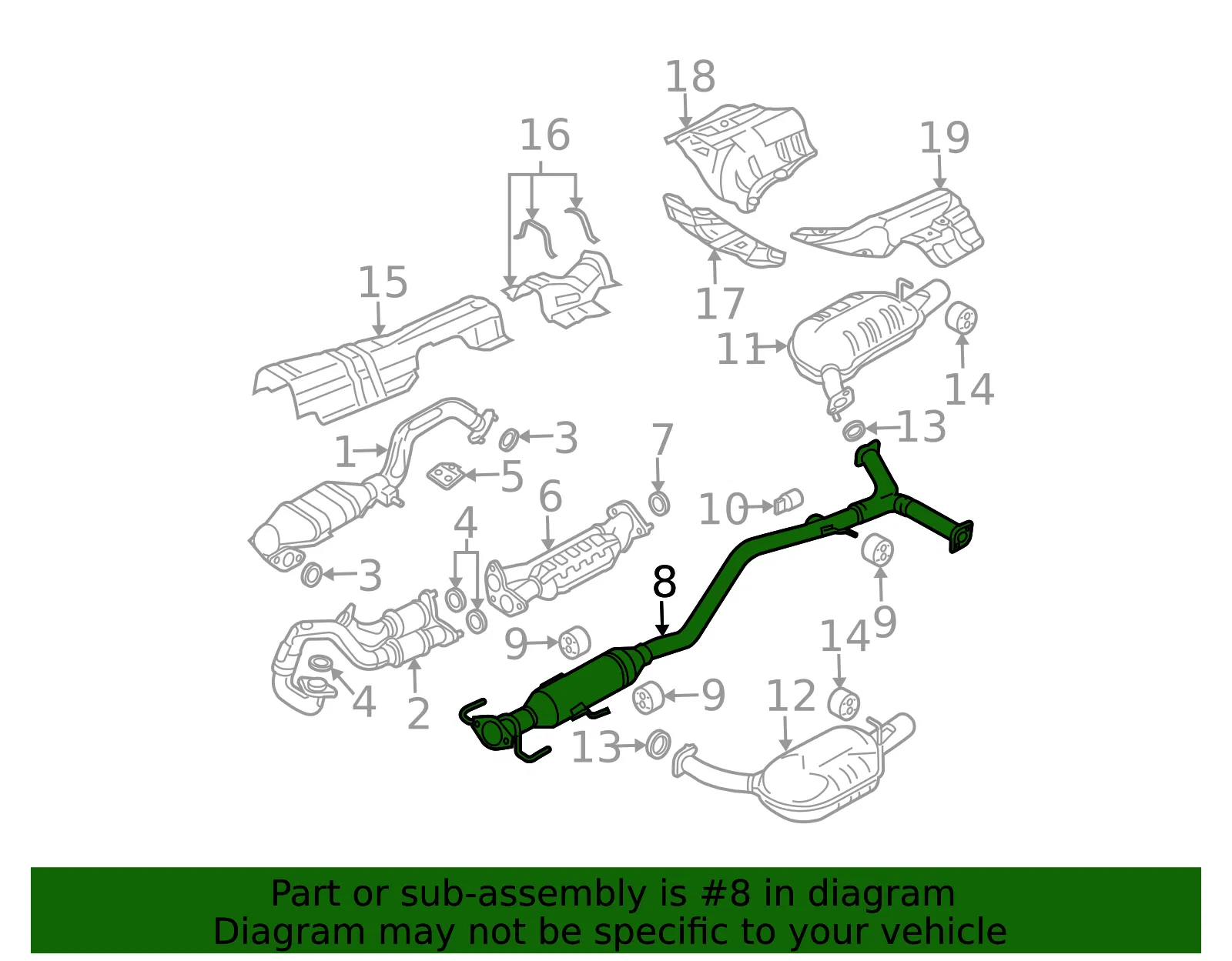 Intermediate Pipe - Mazda (aj2140300k) - view 2