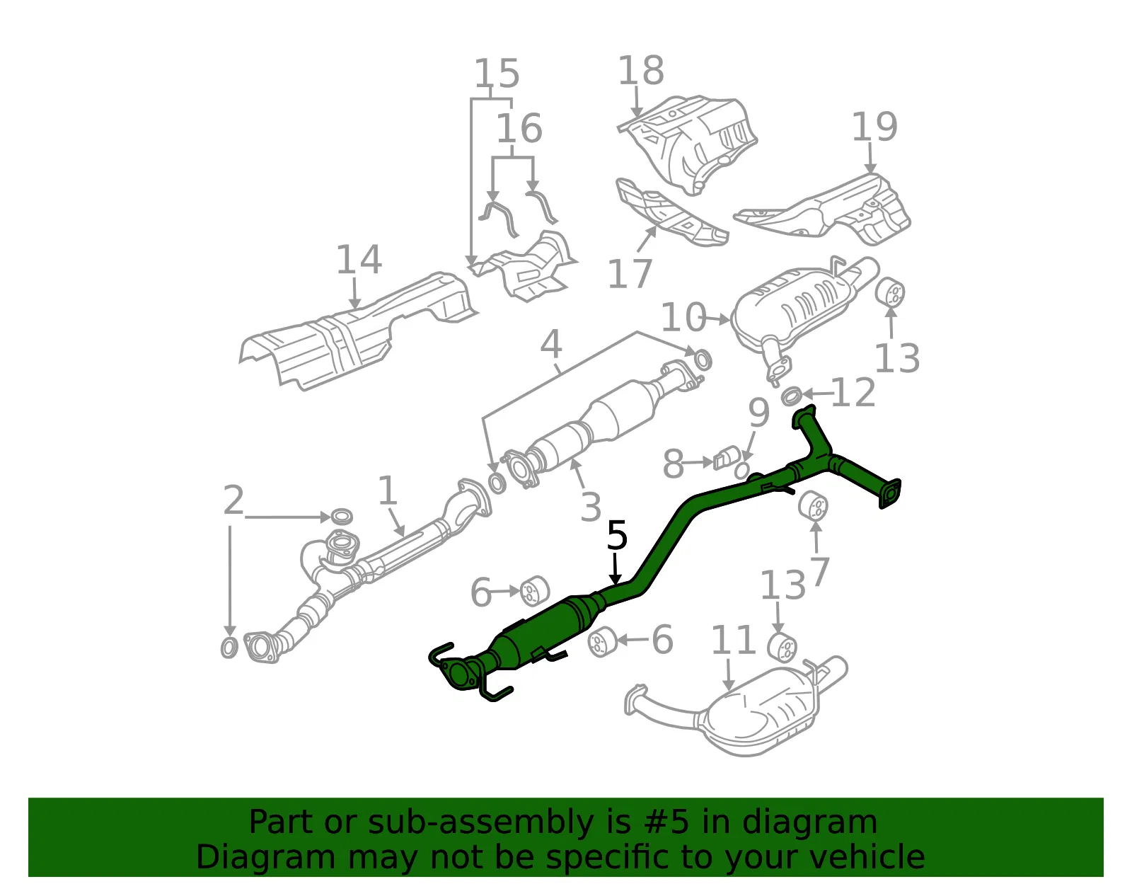 Intermediate Pipe - Mazda (aj3640300) - view 2