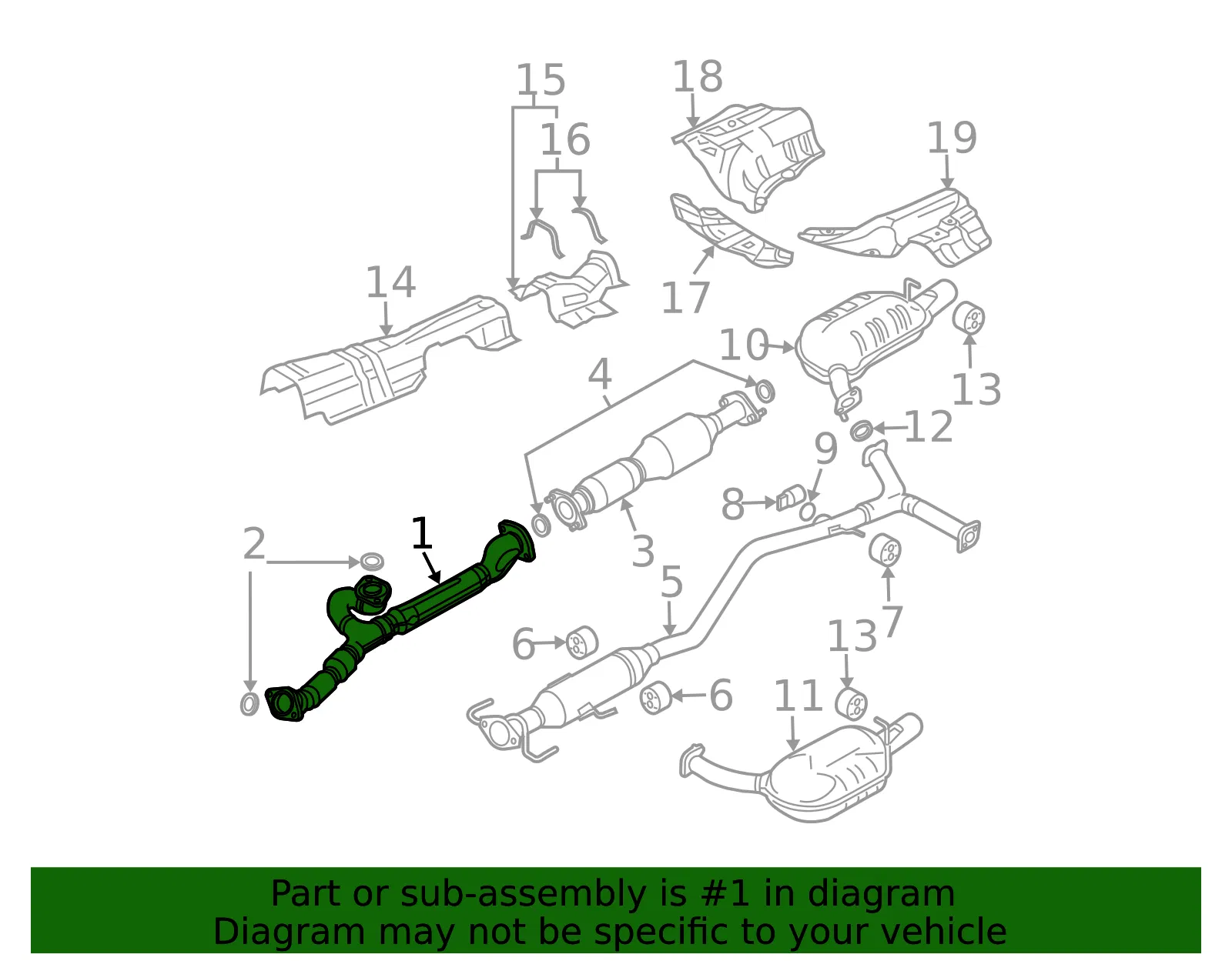 Front Pipe - Mazda (aj4840500d) - view 2
