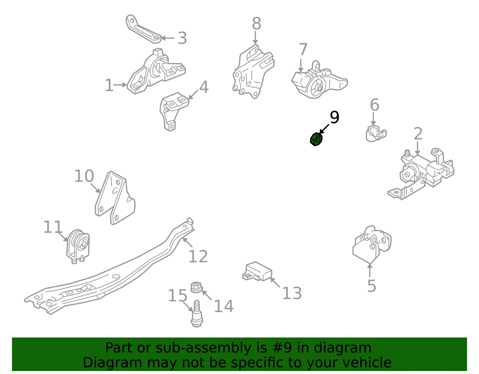 Rear Mount Bracket Damper - Mazda (b25d3901xa) - view 2