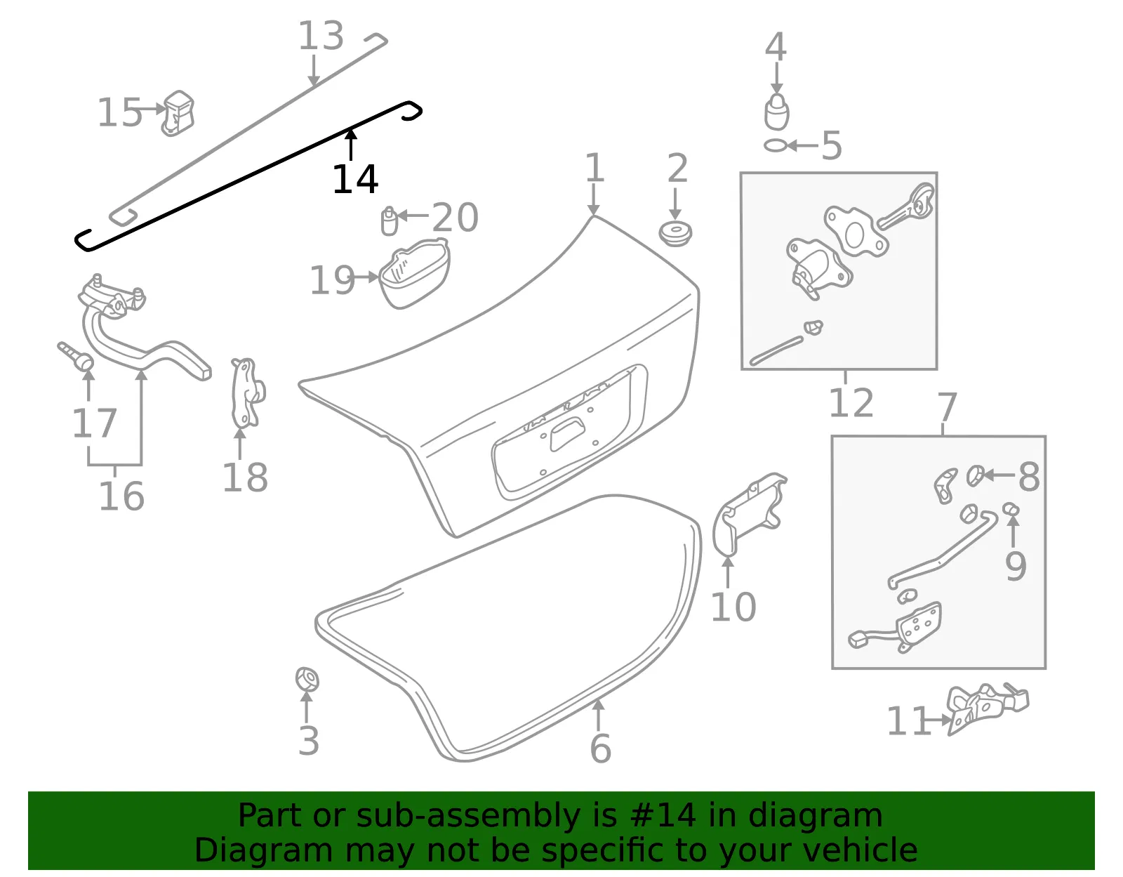 Trunk Torque Rod - Mazda (b25e52792c) - view 2