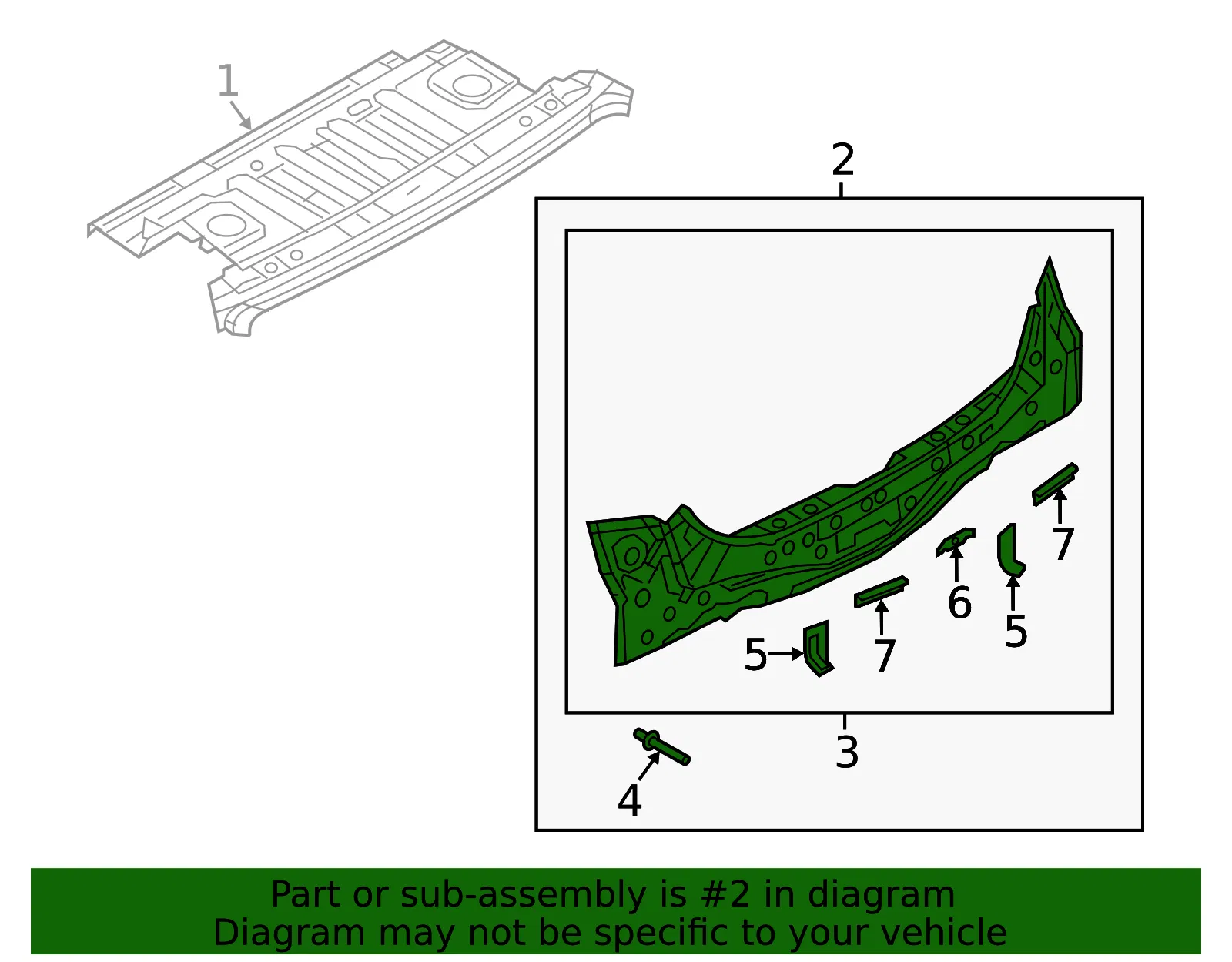 Rear Panel Assembly - Mazda (b4ya7075za) - view 2