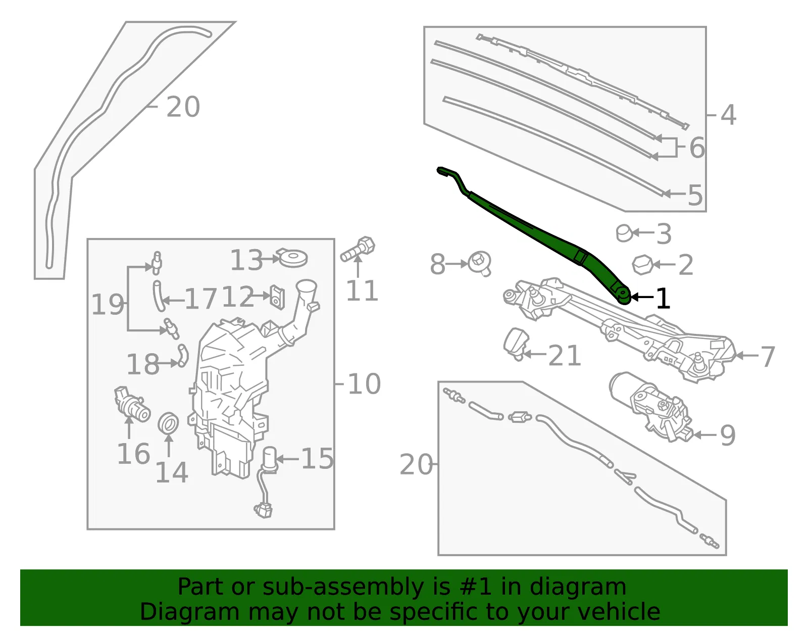 Wiper Arm - Mazda (bbm567321) - view 2