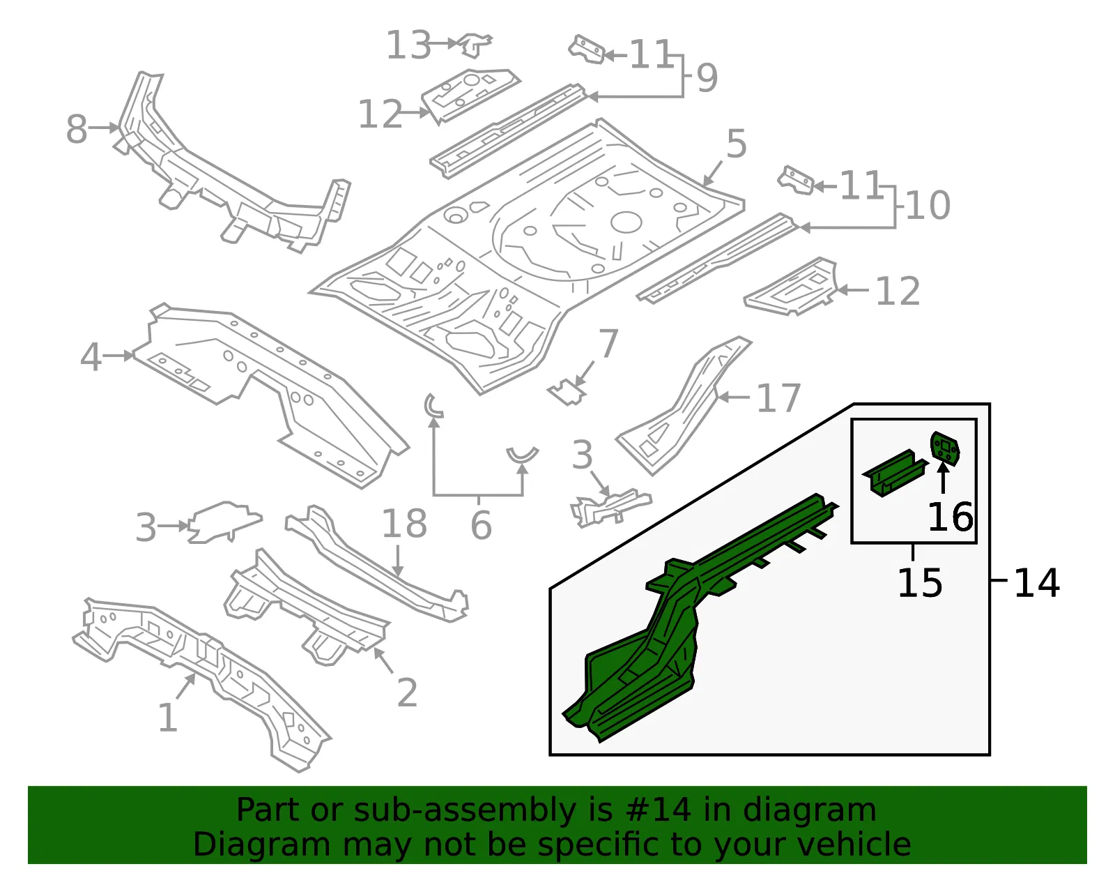Frame Side Member Assembly - Mazda (bcjm54810d) - view 2