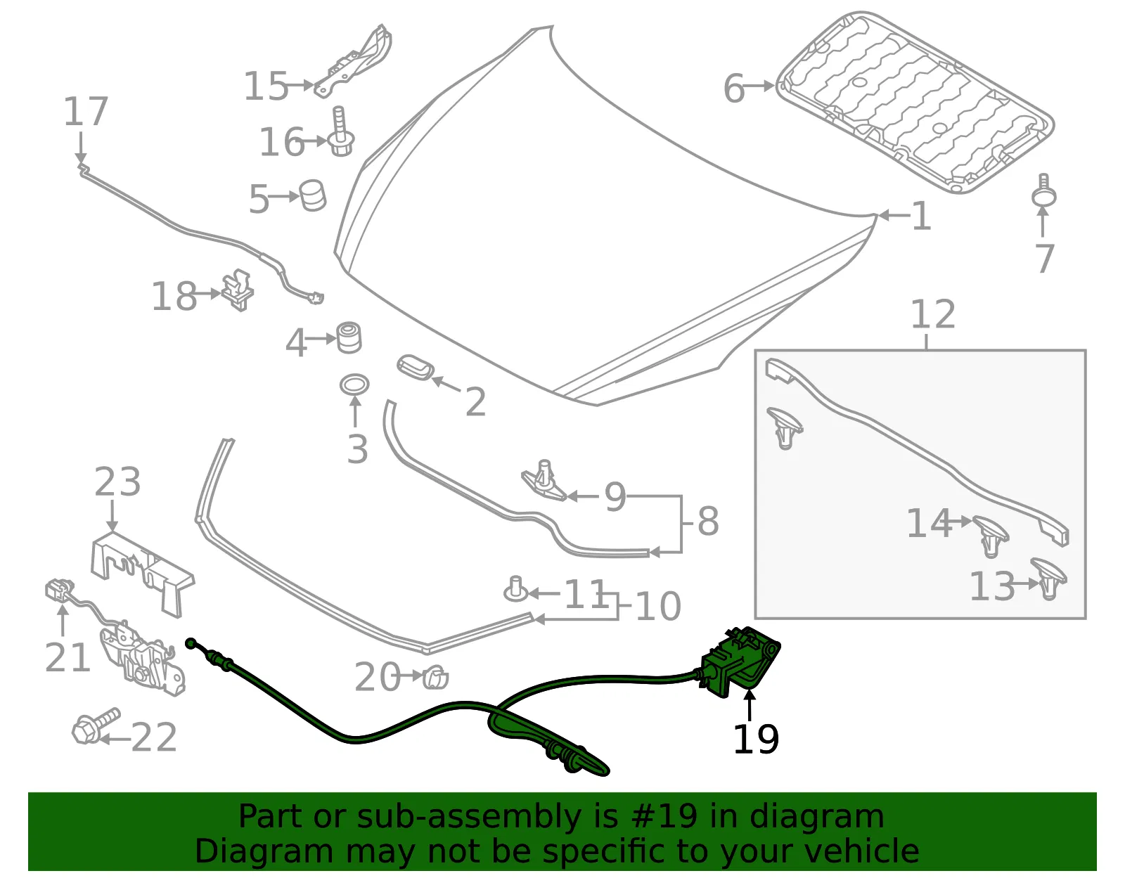 Release Cable - Mazda (bcjh56720a) - view 2