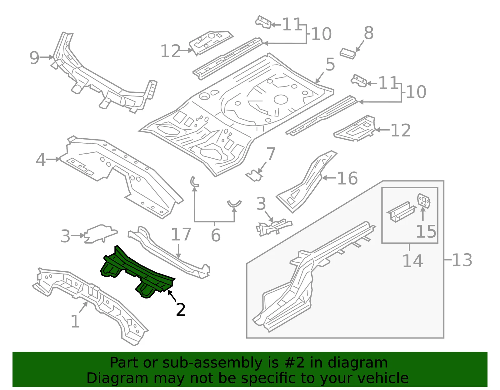 Floor Support - Mazda (bcjm53920) - view 2