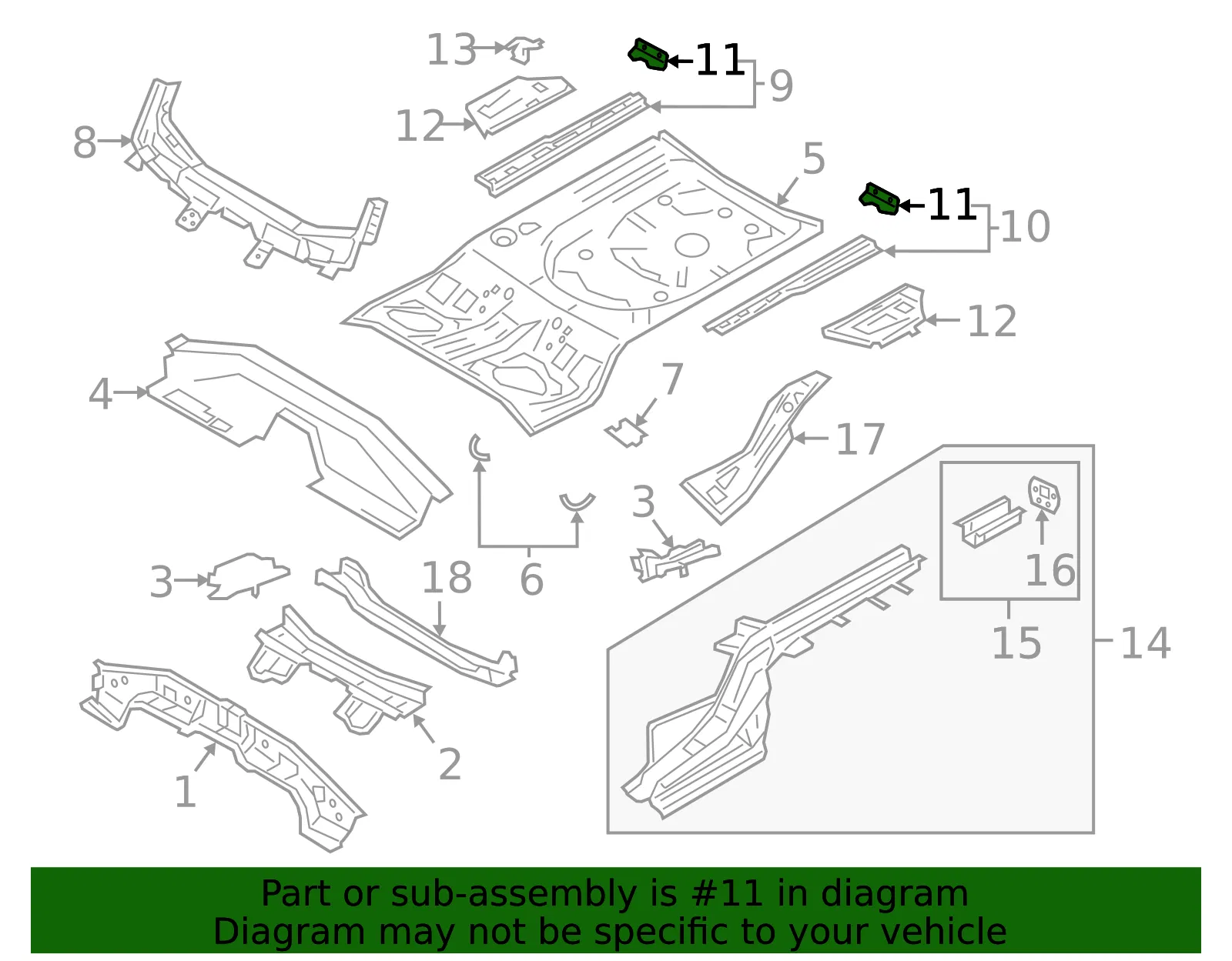 Floor Side Rail Bracket - Mazda (bdts537fza) - view 2