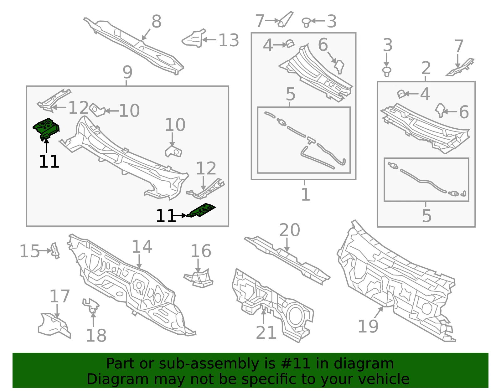 Cowl Side Panel - Mazda (BHR1-53-590A) - view 3