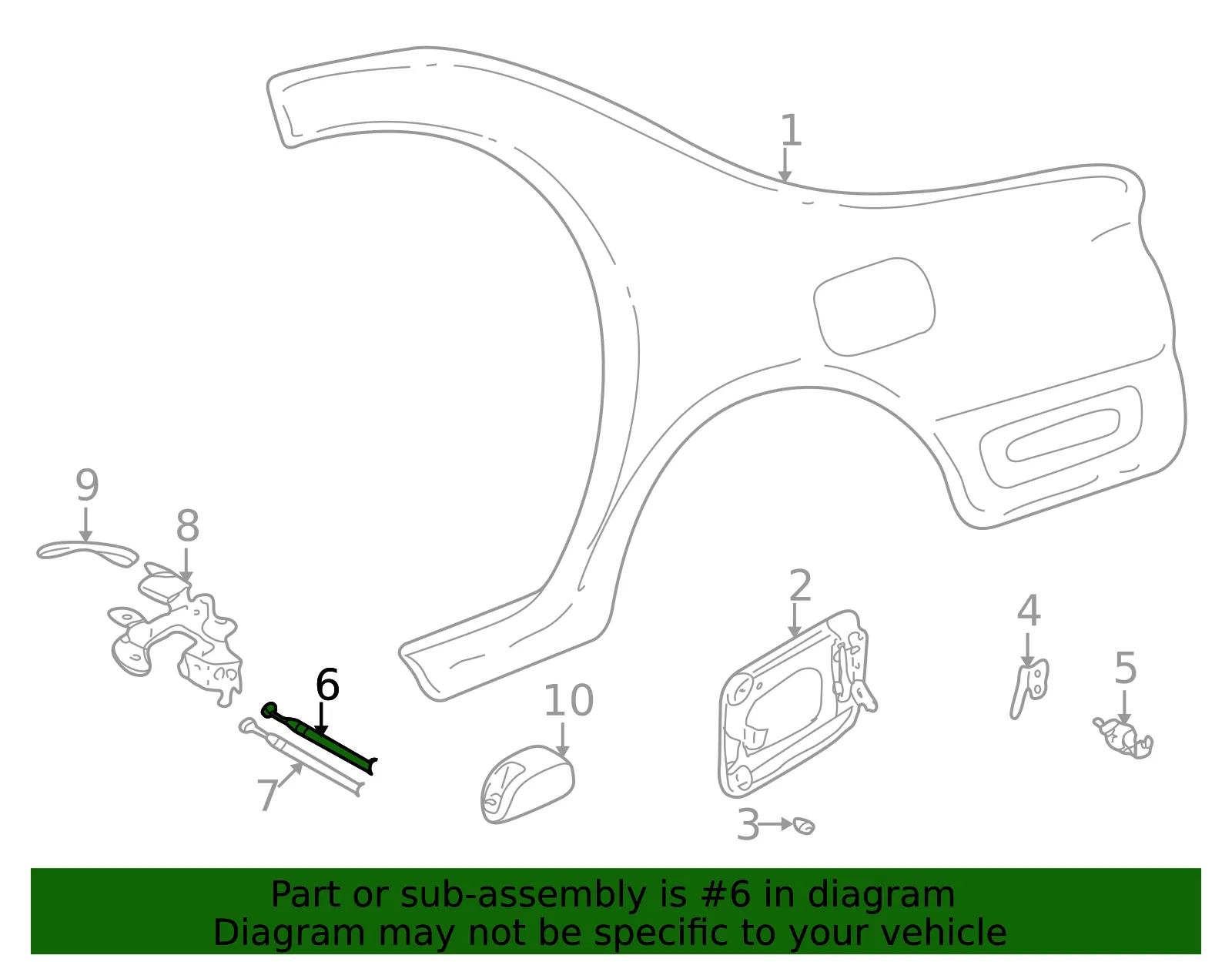 Release Cable - Mazda (bj0j56870f) - view 2