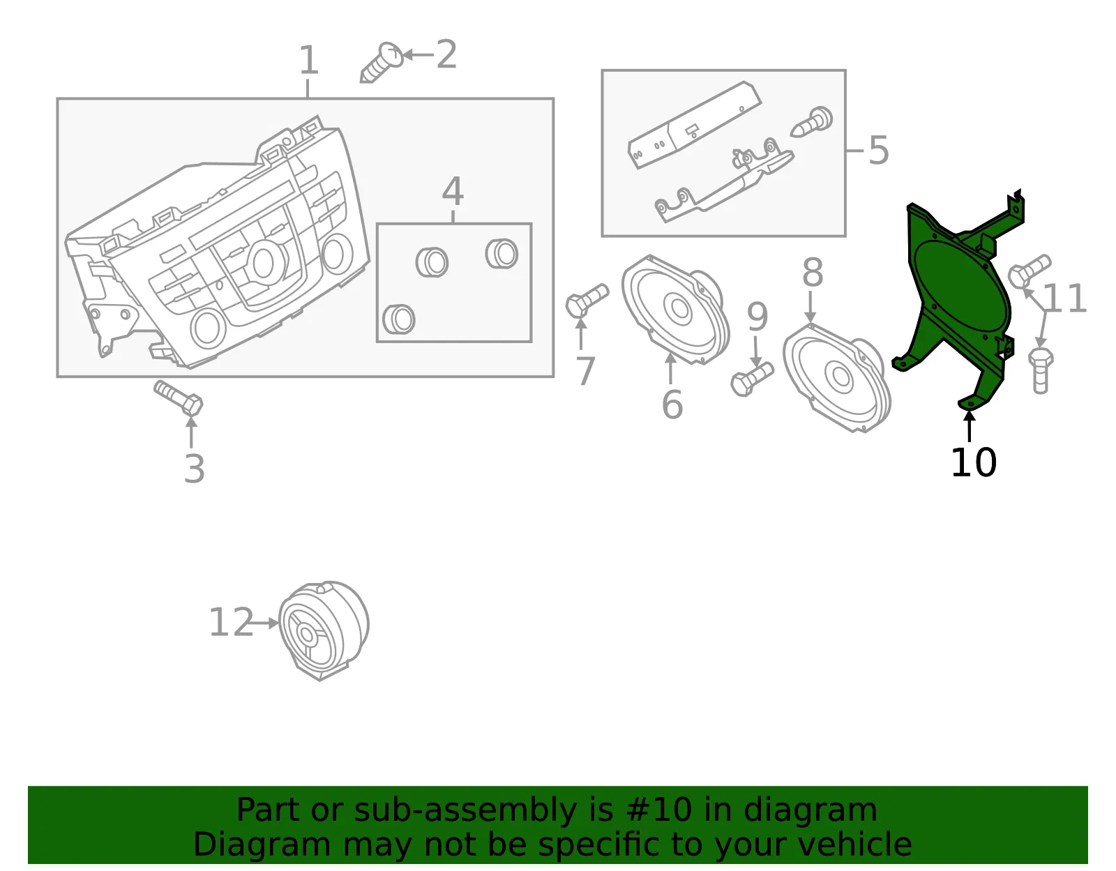 Radio Speaker Bracket - Mazda (c243669byb) - view 2