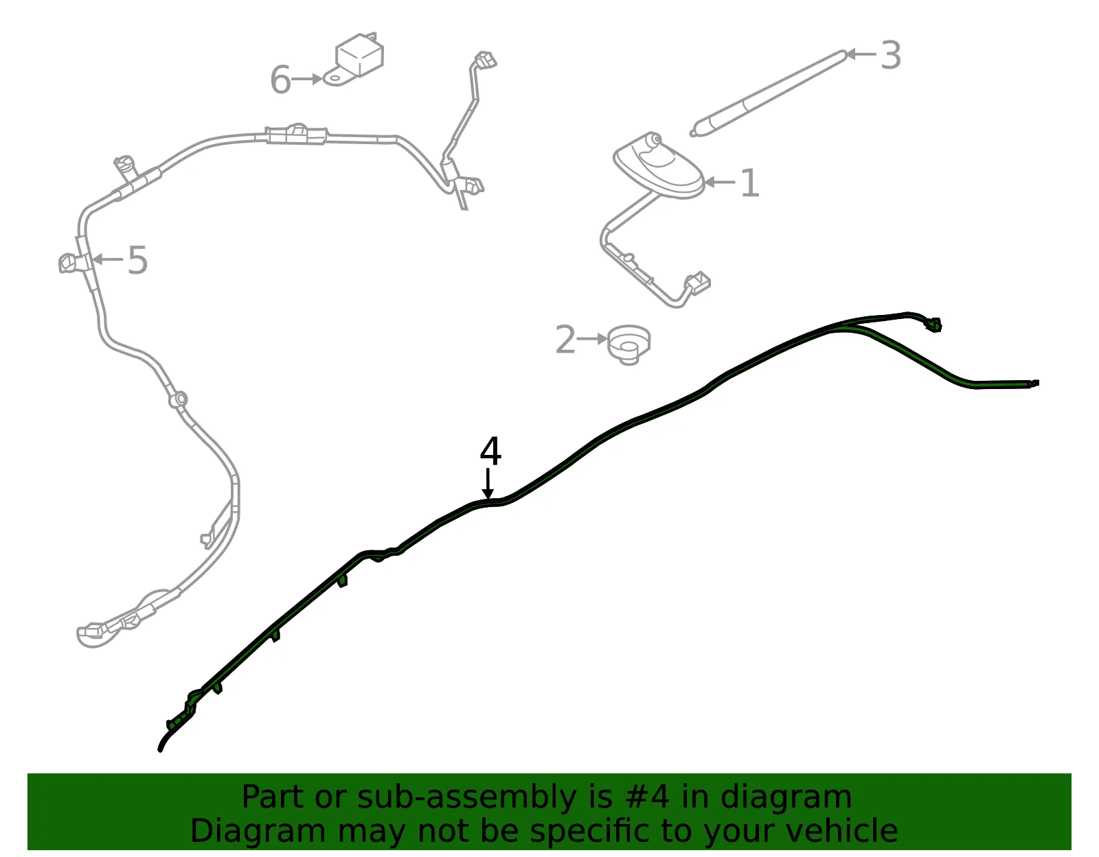 Antenna Cable - Mazda (cg3666f40a) - view 2