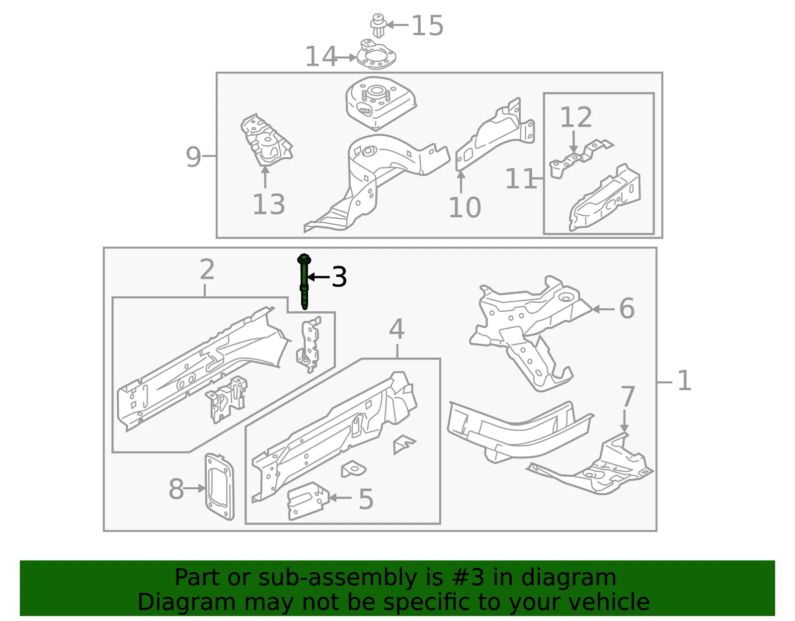Inner Rail Mount Bolt - Mazda (d65153317) - view 2