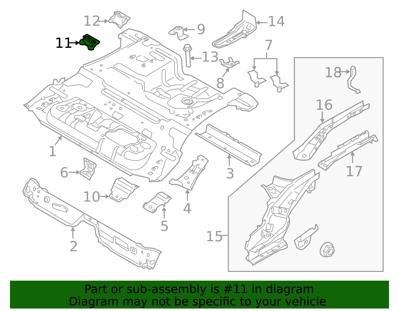 Floor Pan Reinforcement - Mazda (d6515372xa) - view 2