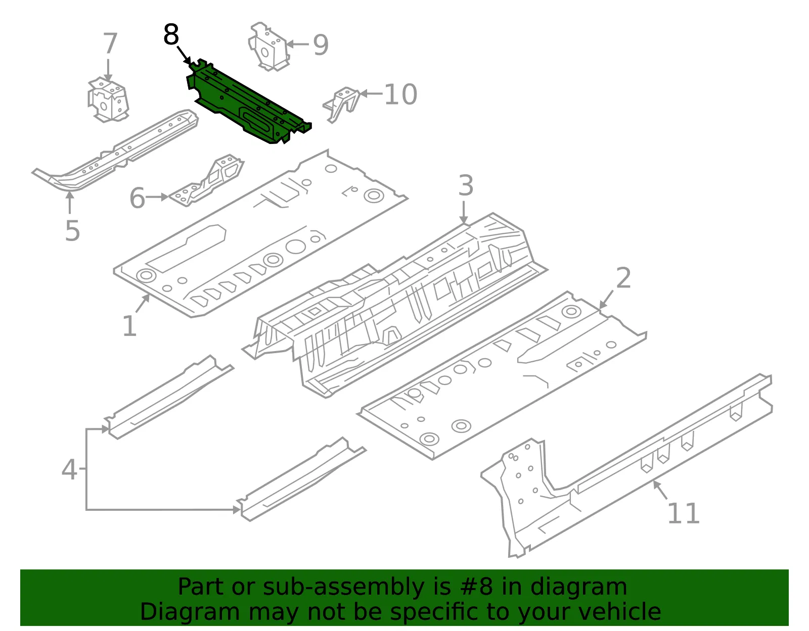 Cross-Member - Driver's Side (LH) - Mazda (DB4F-54-650) - view 2