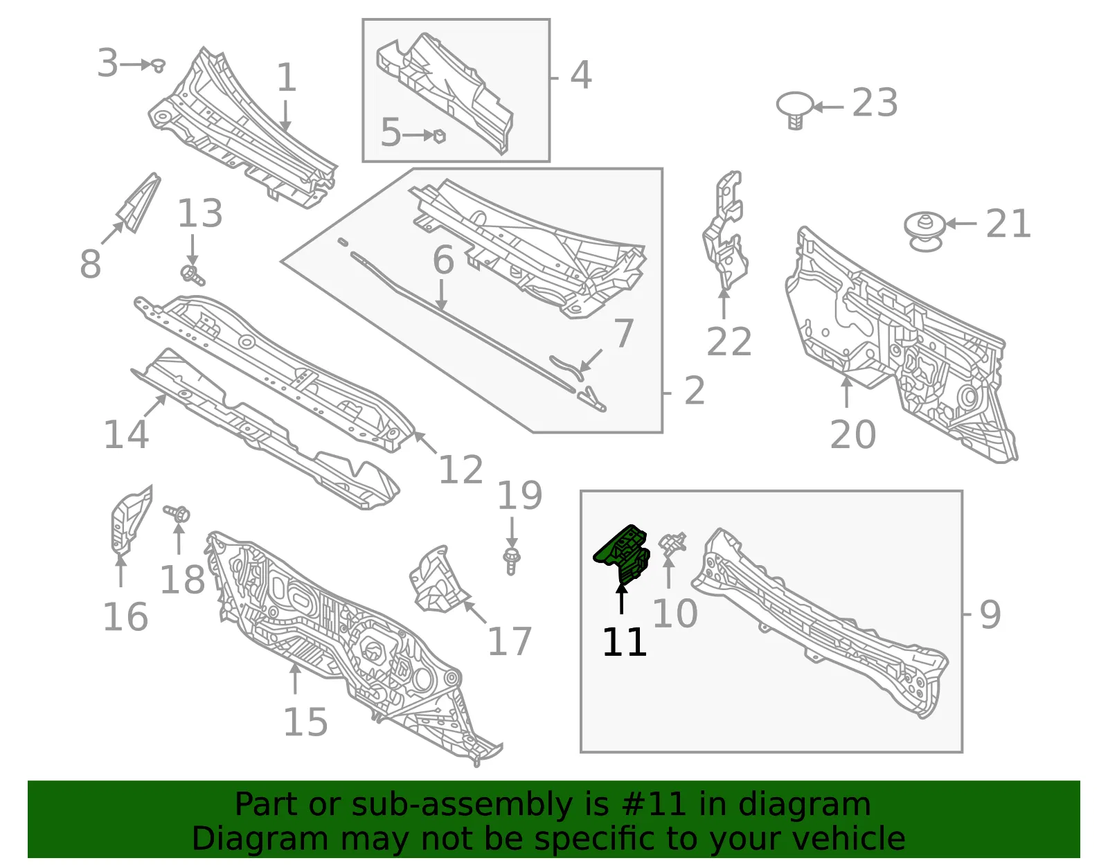 Cowl Side Panel - Mazda (dn4e54590) - view 2