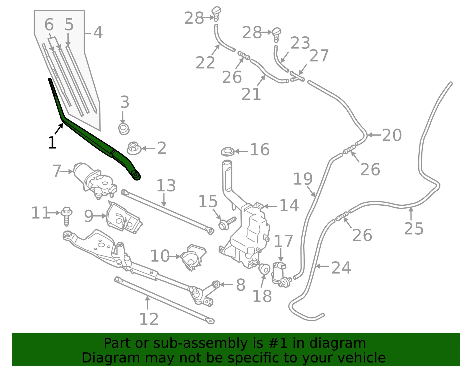 Wiper Arm - Mazda (dr6167321) - view 2