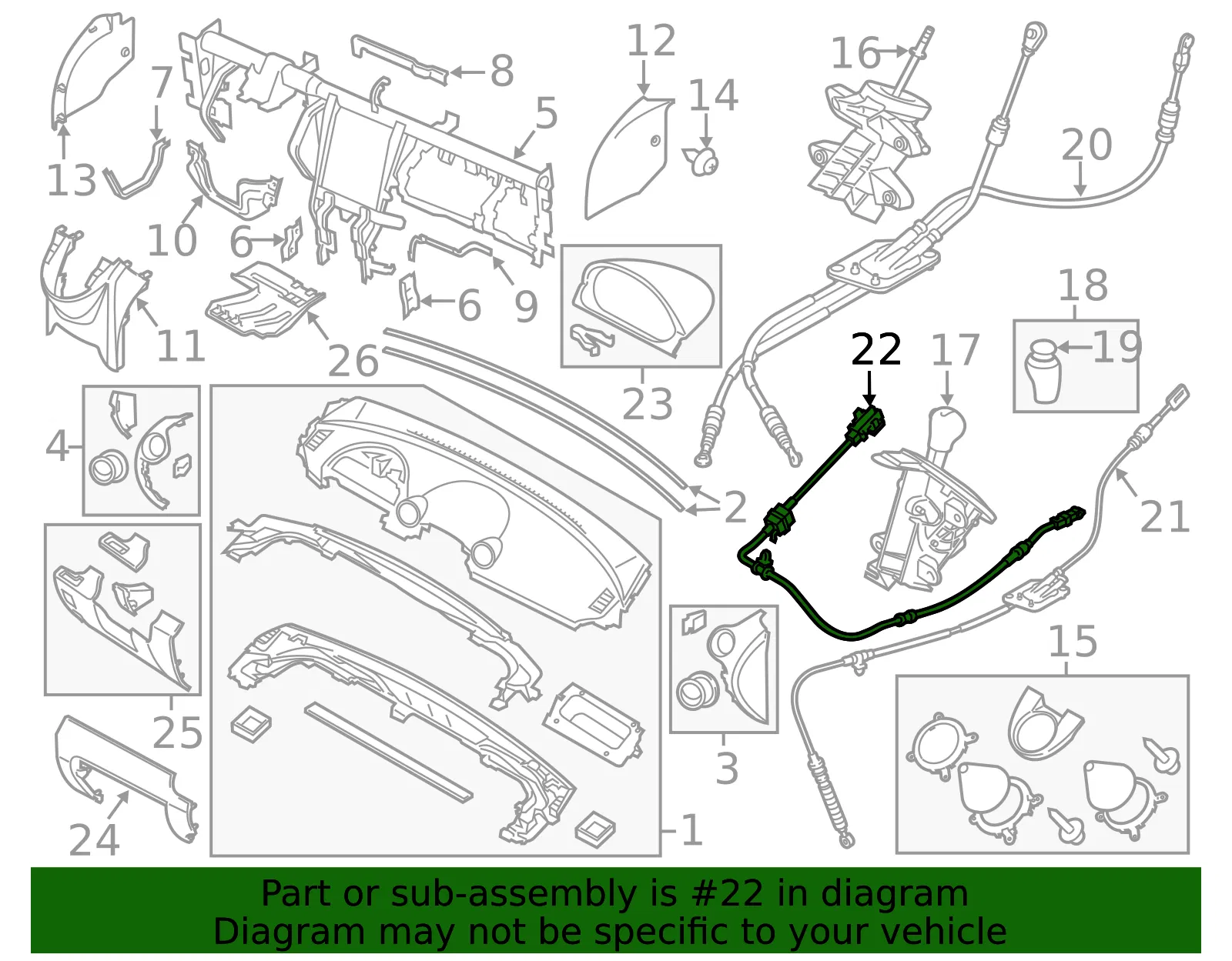 Shift Interlock Cable - Mazda (dr6246300a) - view 2