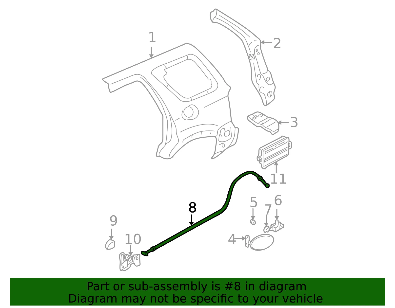 Release Cable - Mazda (ec0156880b) - view 2