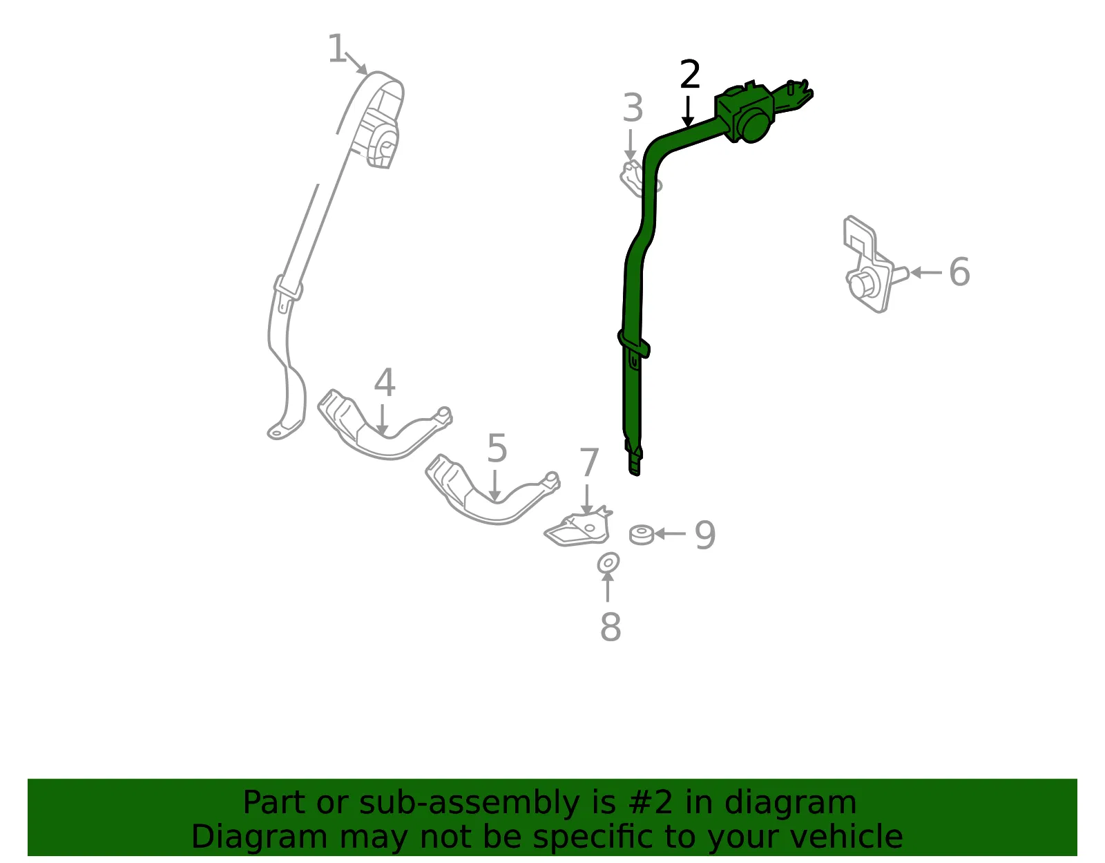 Center Belt Assembly - Mazda (ehy457740a02) - view 2