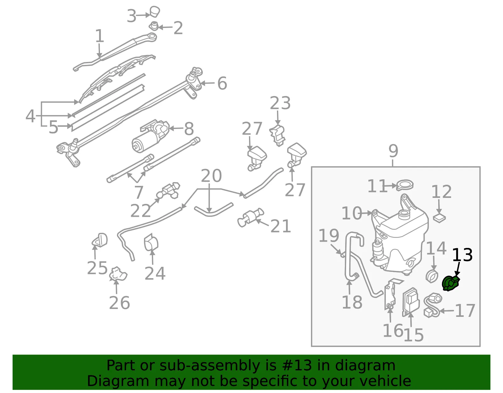 Washer Pump - Mazda (fe0167482) - view 2
