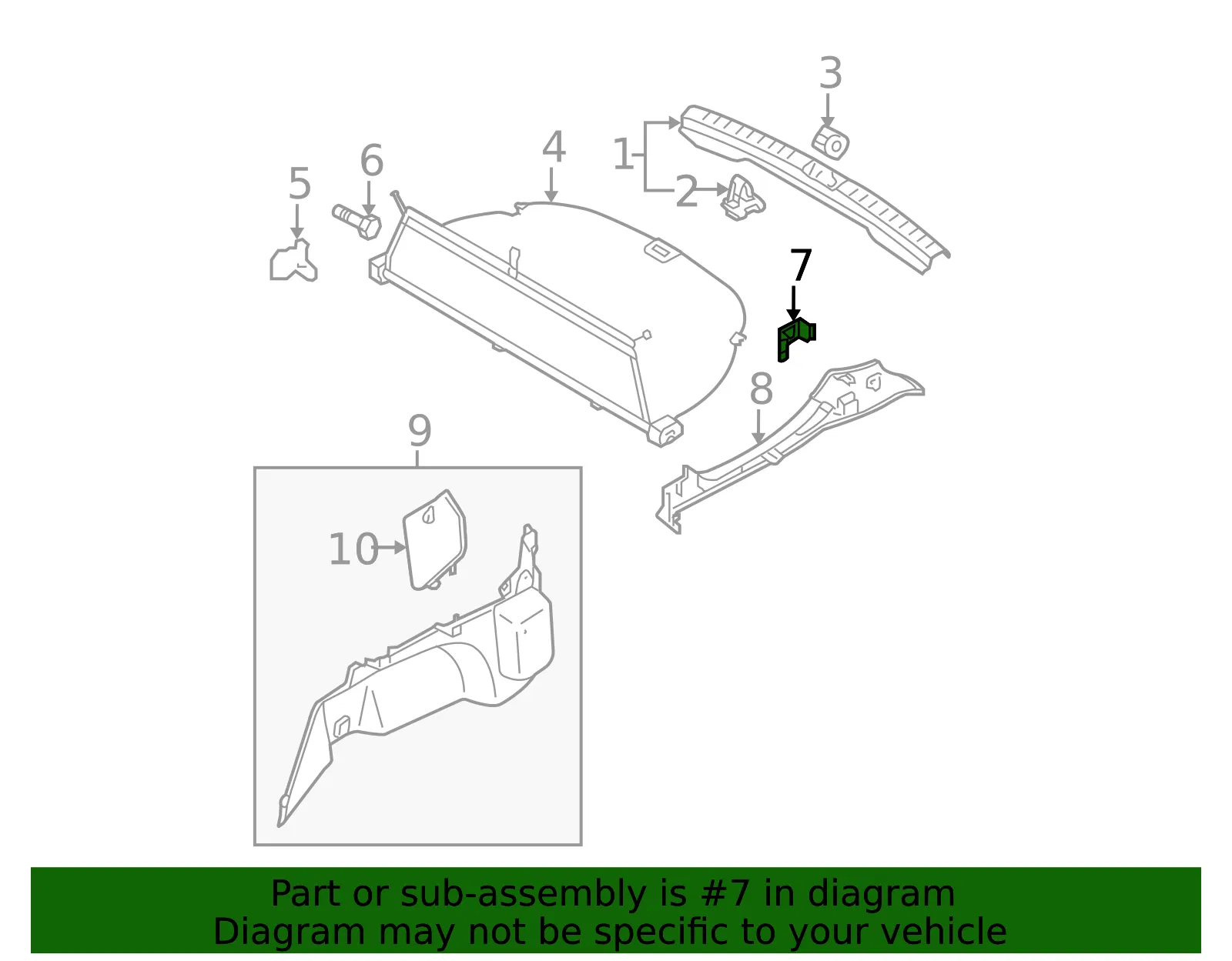 Cargo Cover Bracket - Mazda (g21c683c2b) - view 2