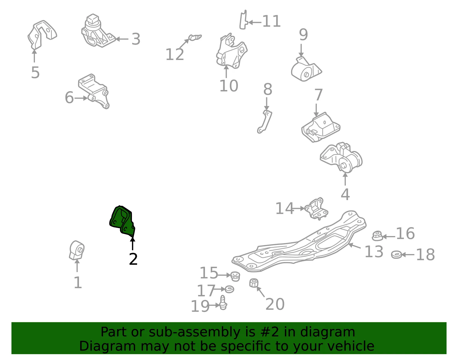 Mount Bracket - Mazda (ga2a39021b) - view 2