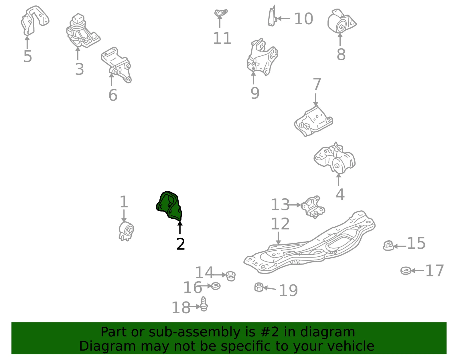 Mount Bracket - Mazda (ga2g39021a) - view 2
