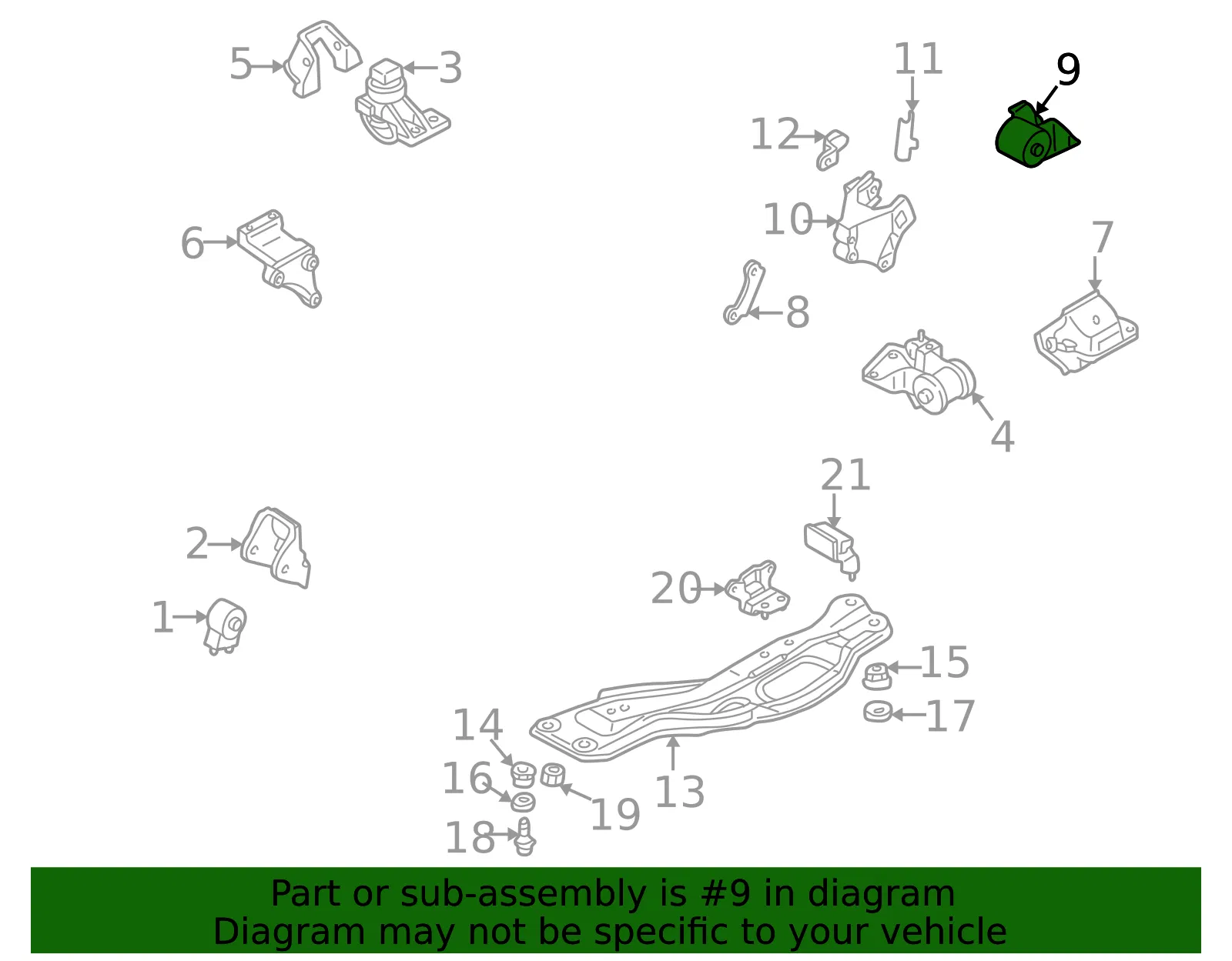 Mount - Mazda (gd7a39040a) - view 2