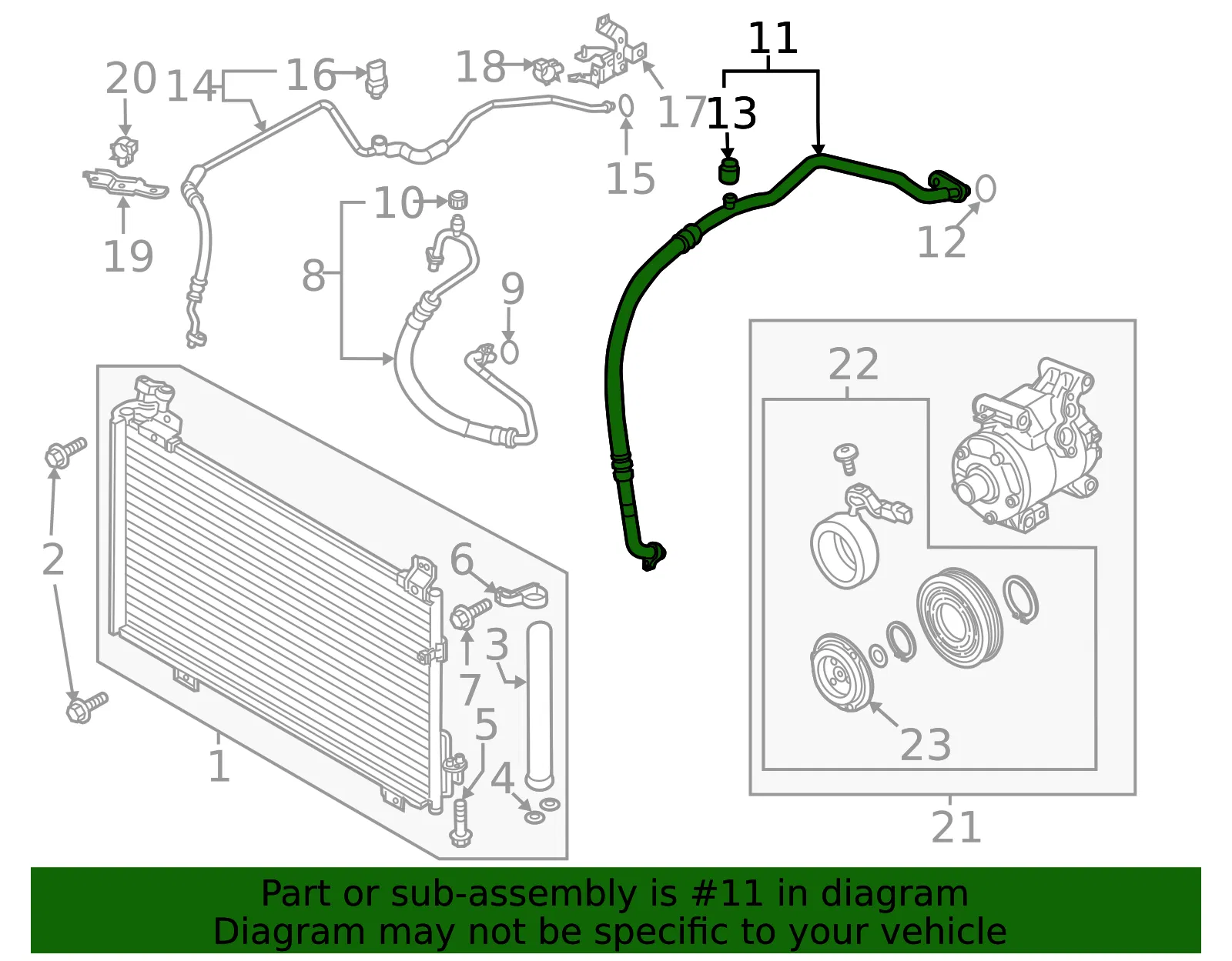 A/C Refrigerant Suction Hose - Mazda (ghs461462a) - view 2